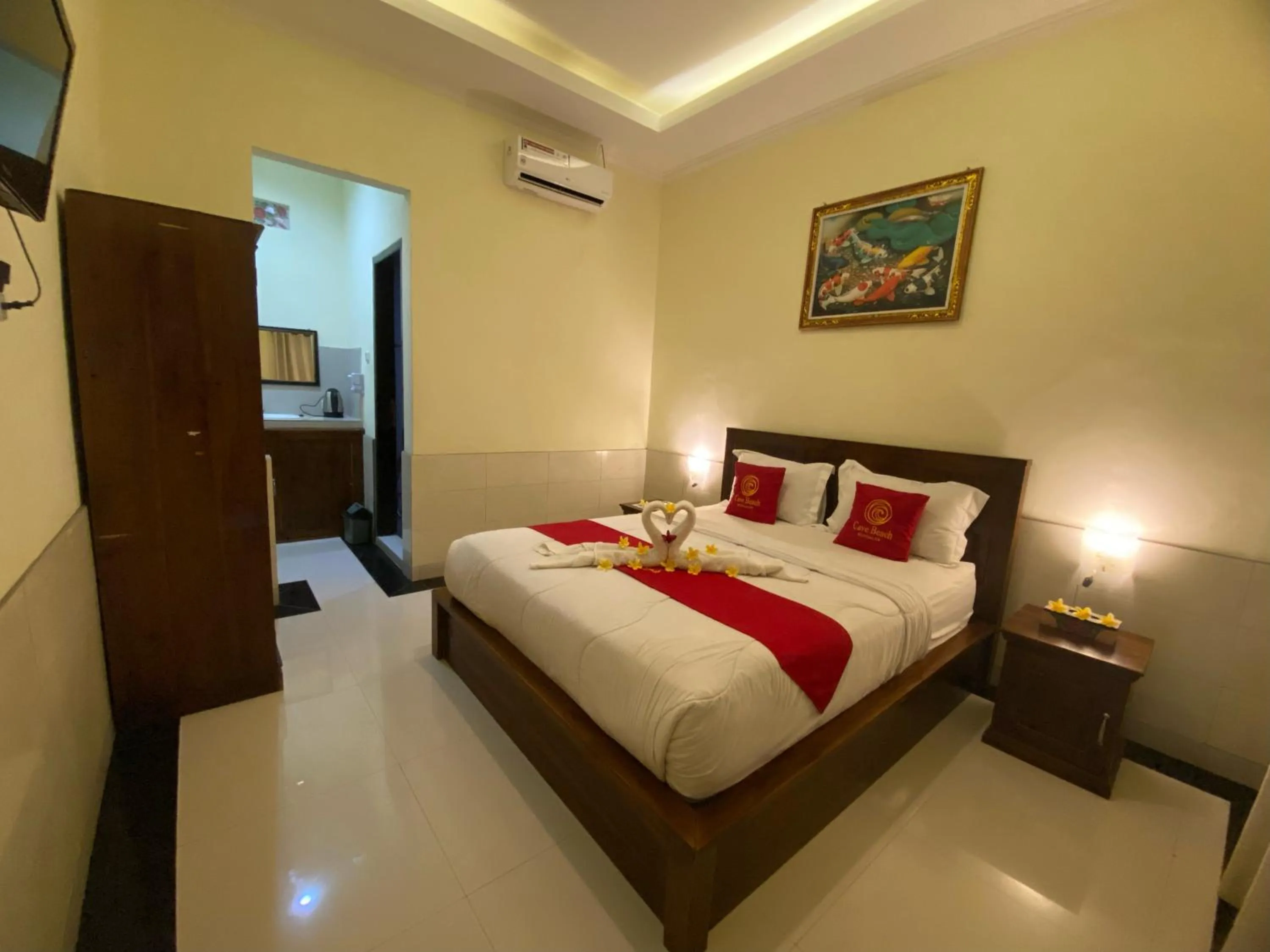 Bed in Cave Beach Bungalow