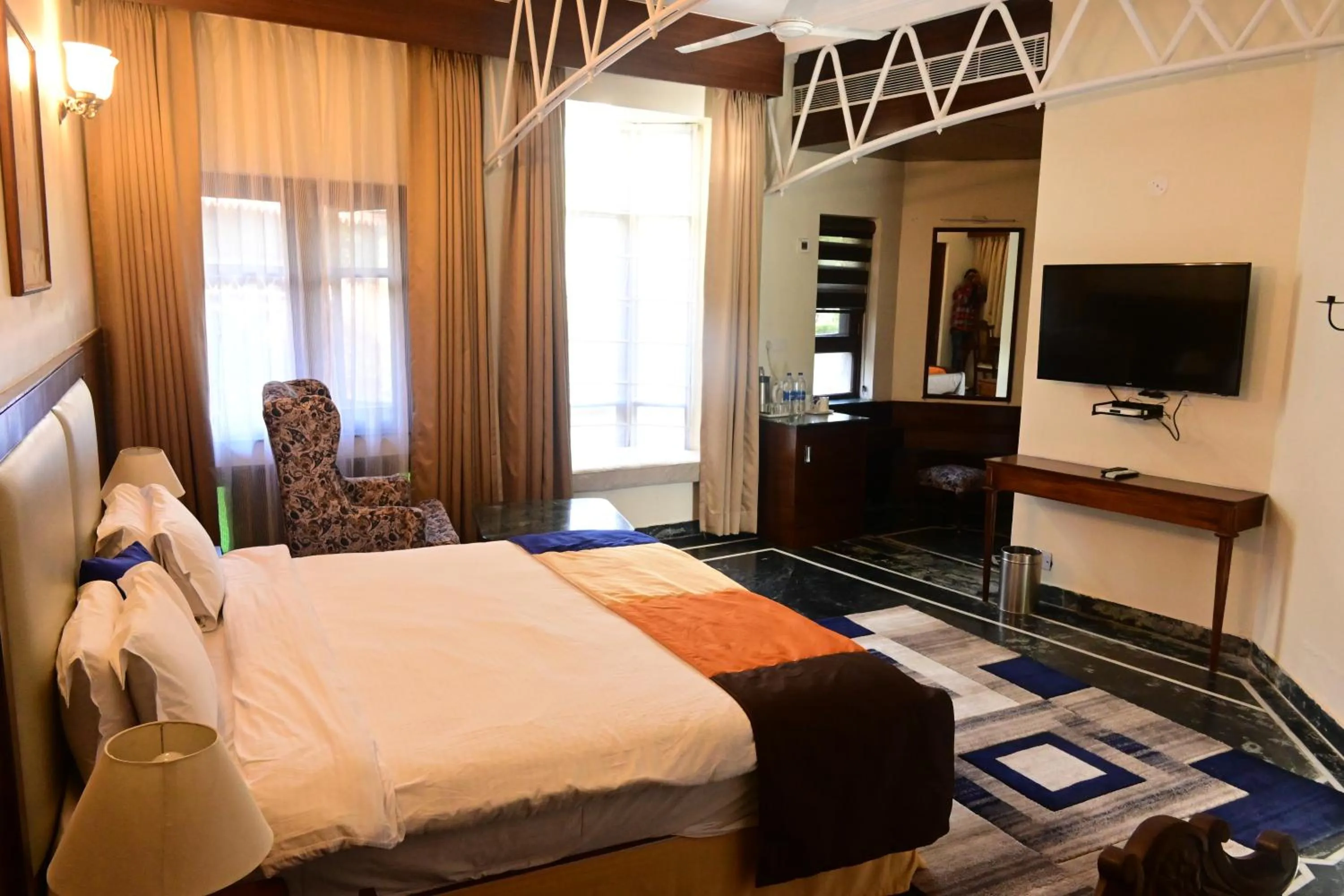 Bed in WelcomHeritage Taragarh Palace