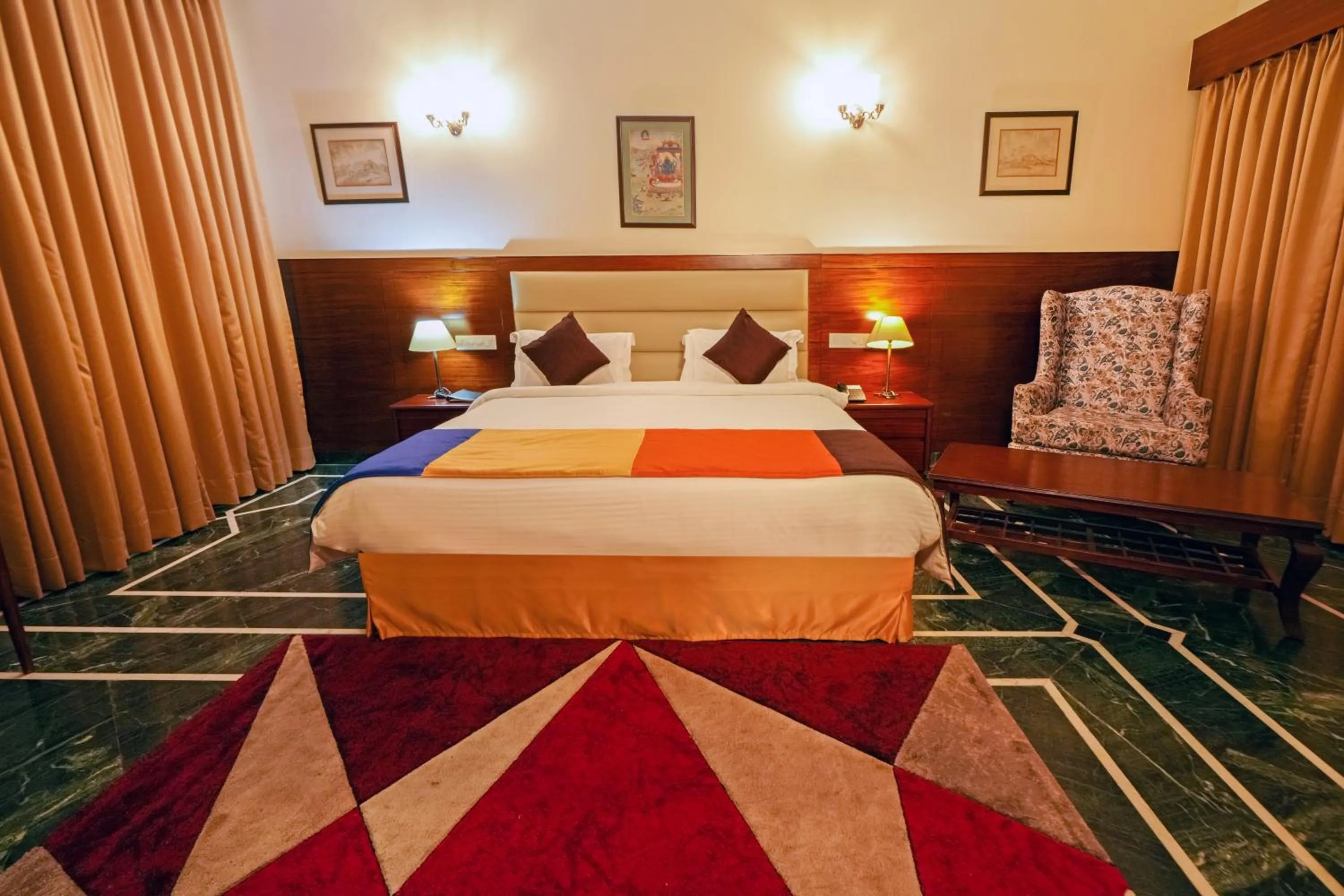 Bed in WelcomHeritage Taragarh Palace