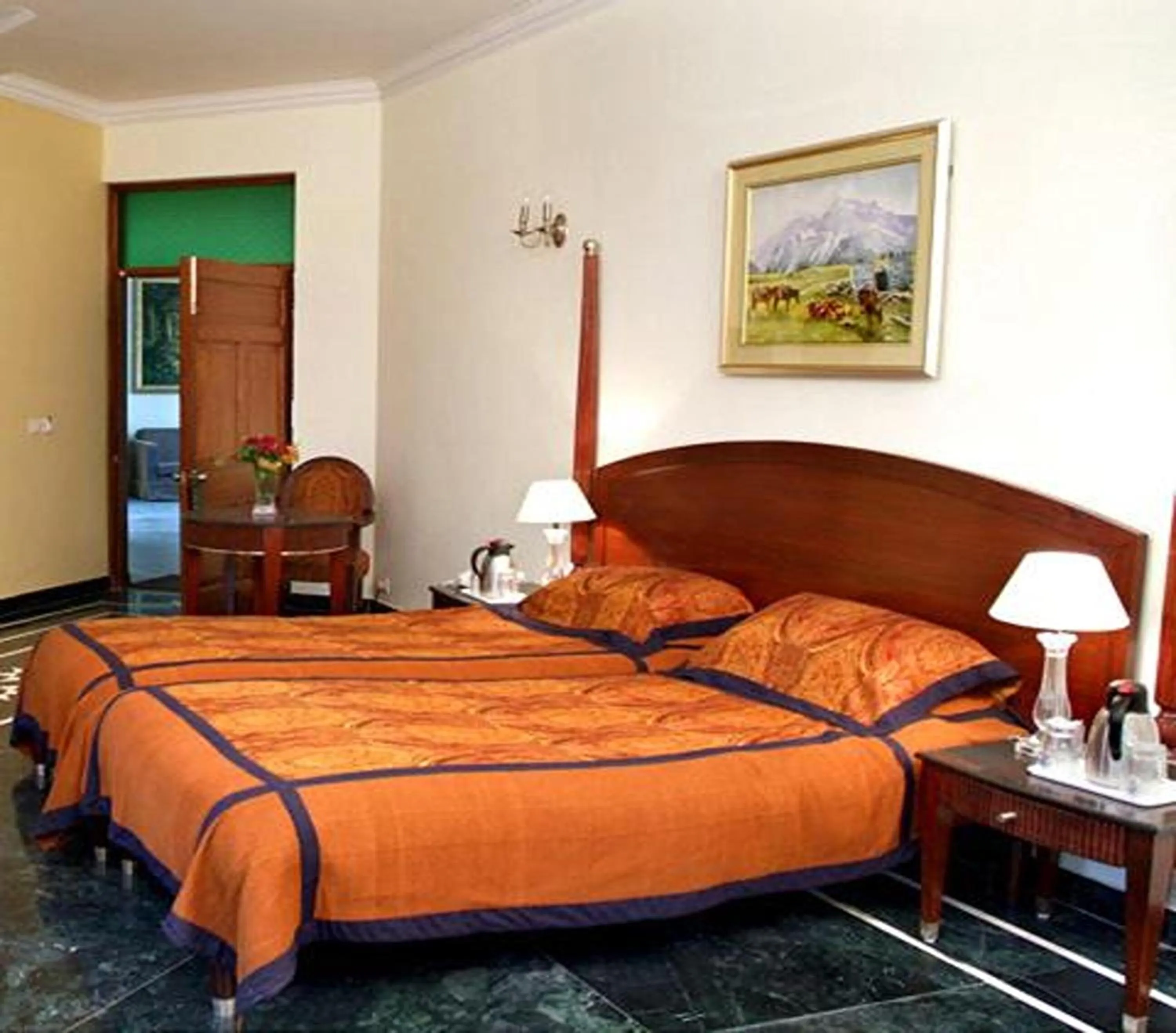 Bed in WelcomHeritage Taragarh Palace