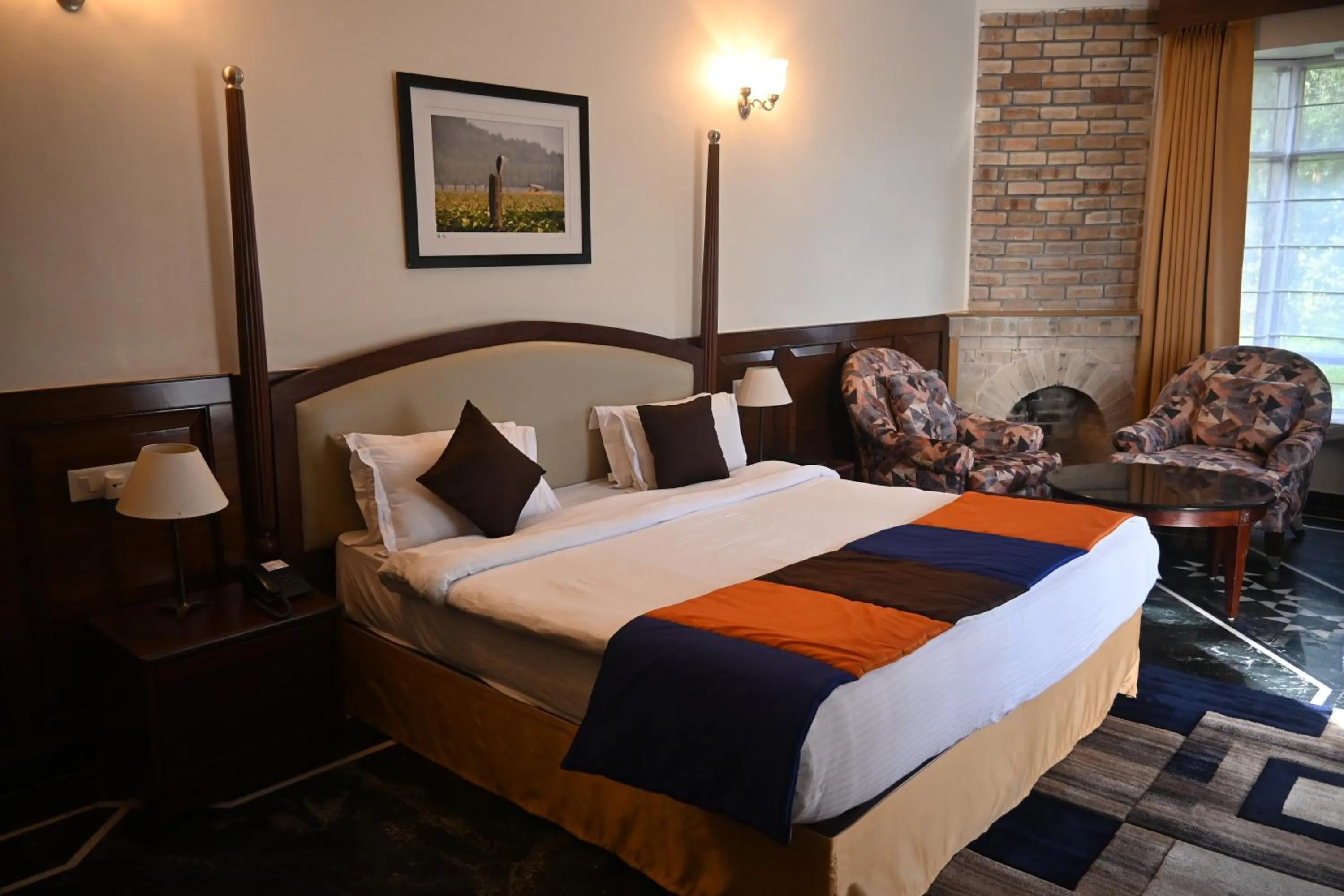 Bed in WelcomHeritage Taragarh Palace