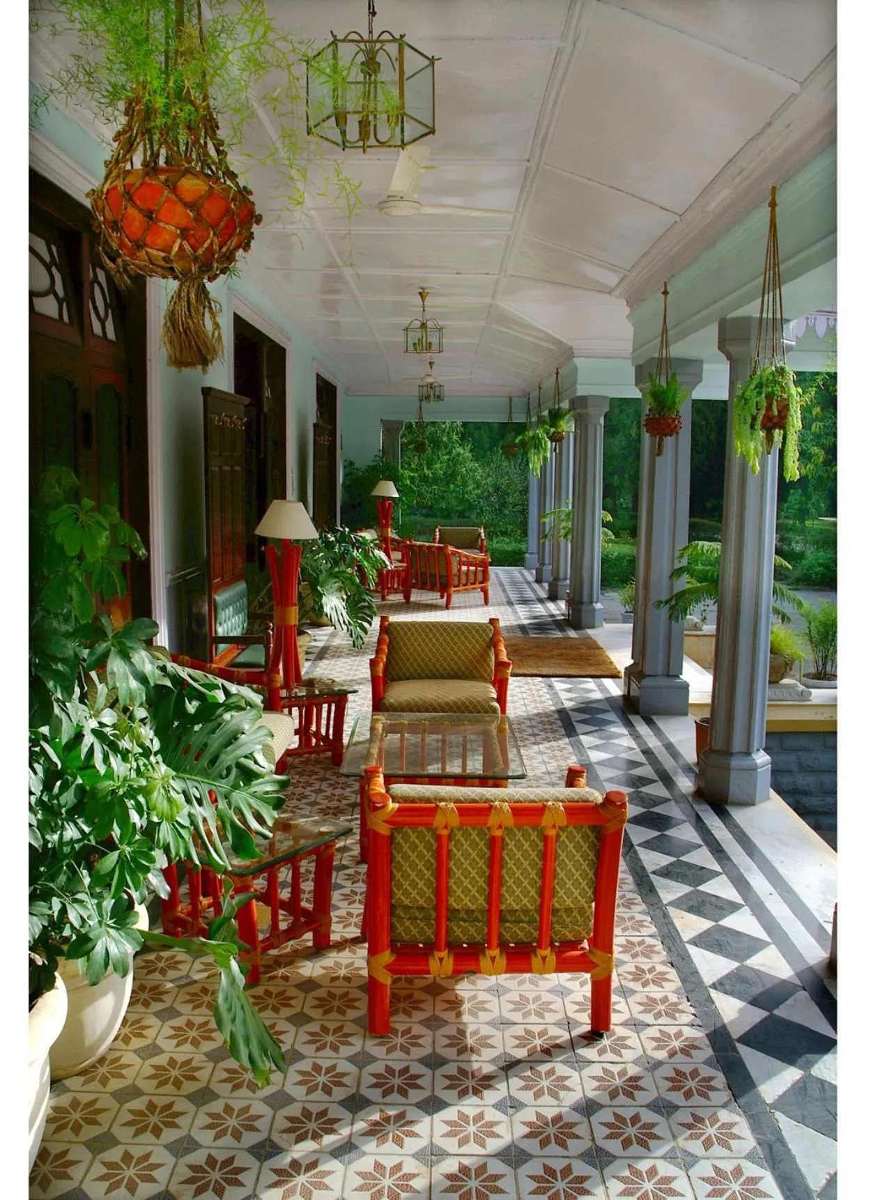 Seating area in WelcomHeritage Taragarh Palace