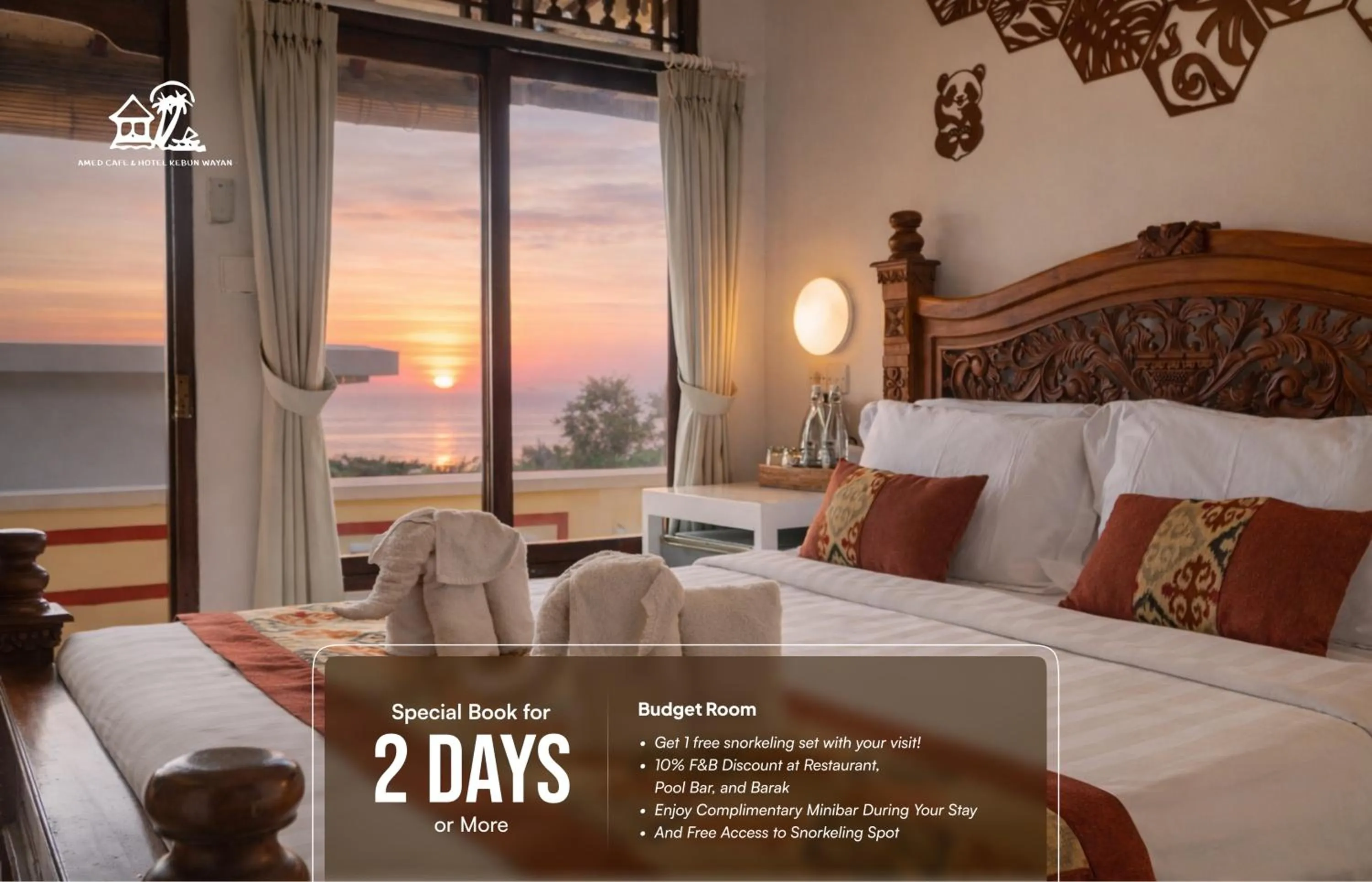 Bed in Amed Cafe & Hotel Kebun Wayan