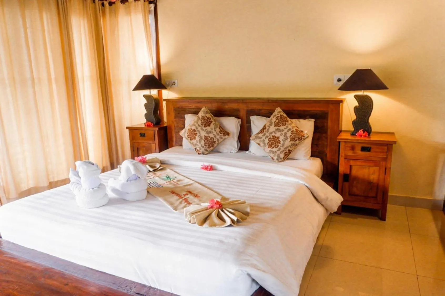 Bed in Amed Cafe & Hotel Kebun Wayan