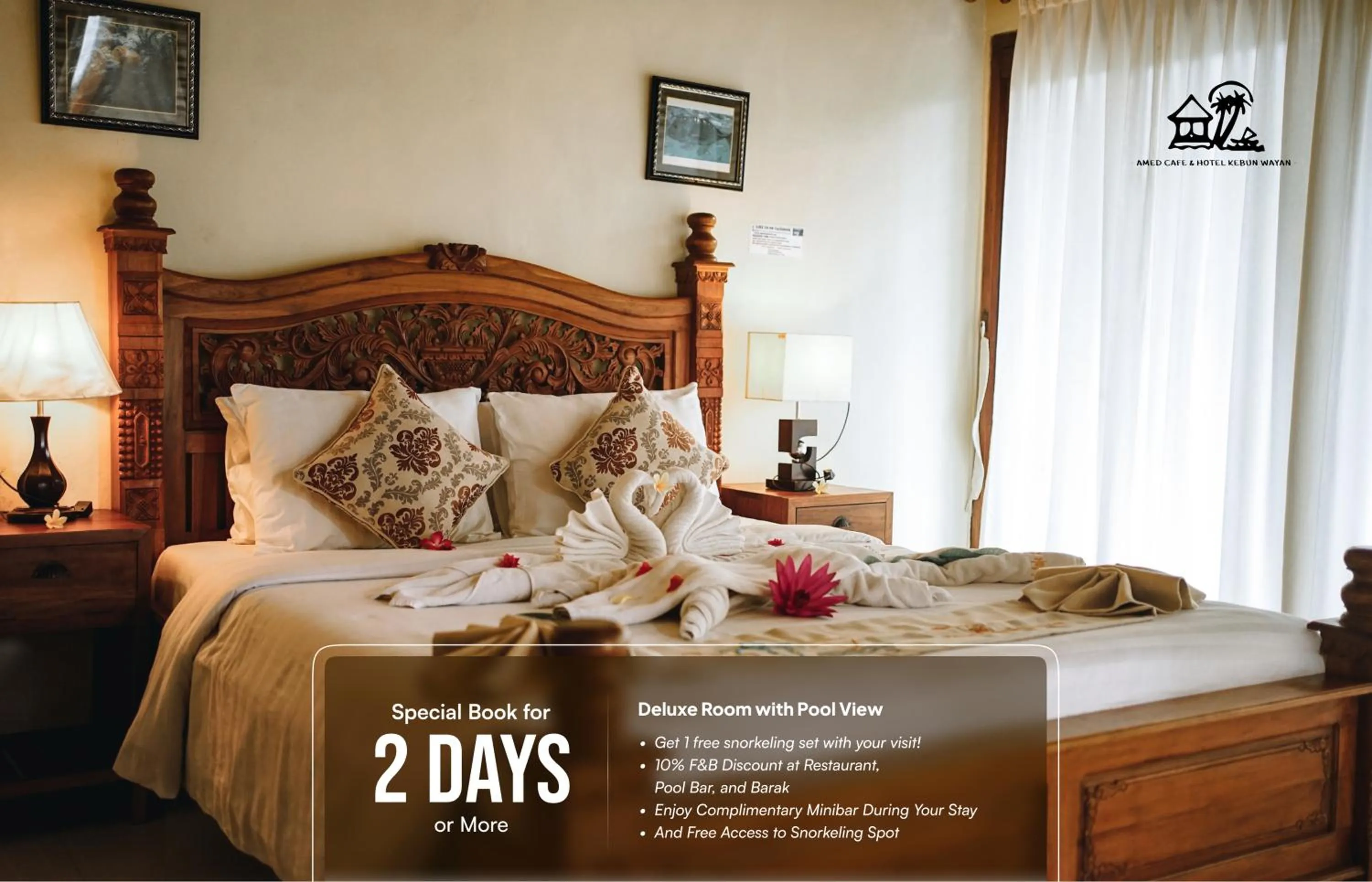 Bed in Amed Cafe & Hotel Kebun Wayan