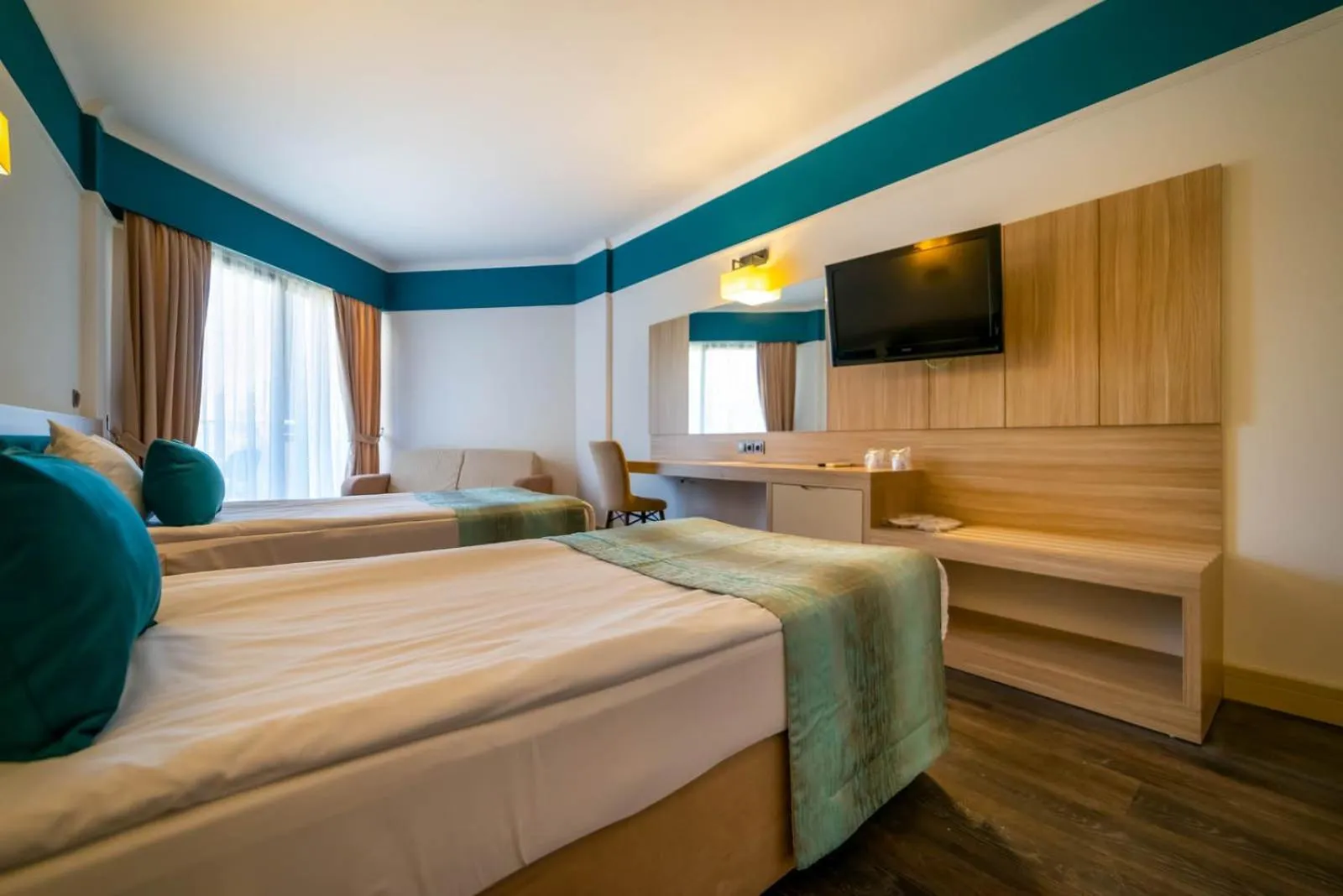 Communal lounge/ TV room, Bed in Labranda Excelsior Hotel