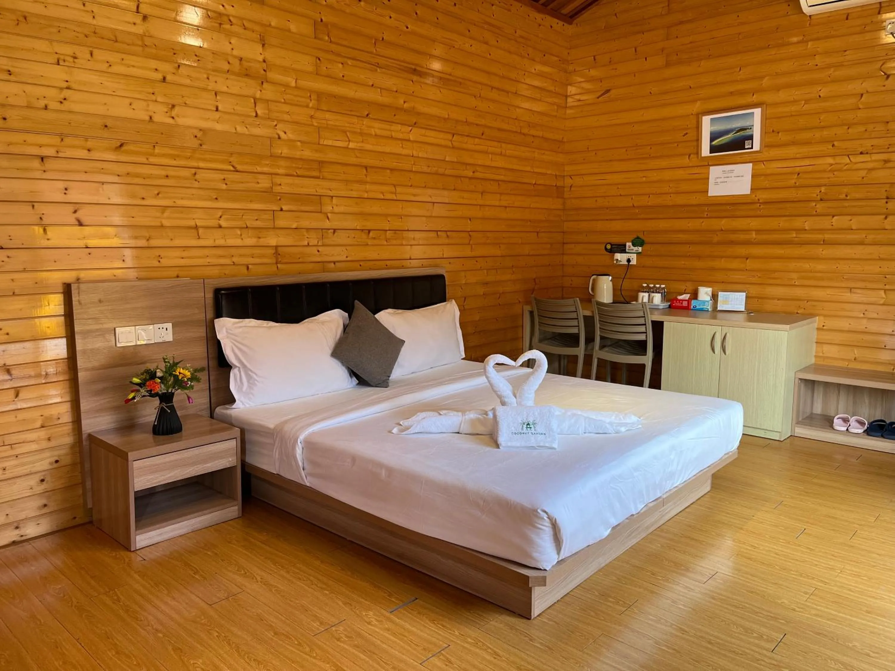 Bed in Coconut Garden Resort仙本那顺德人家棕榈园