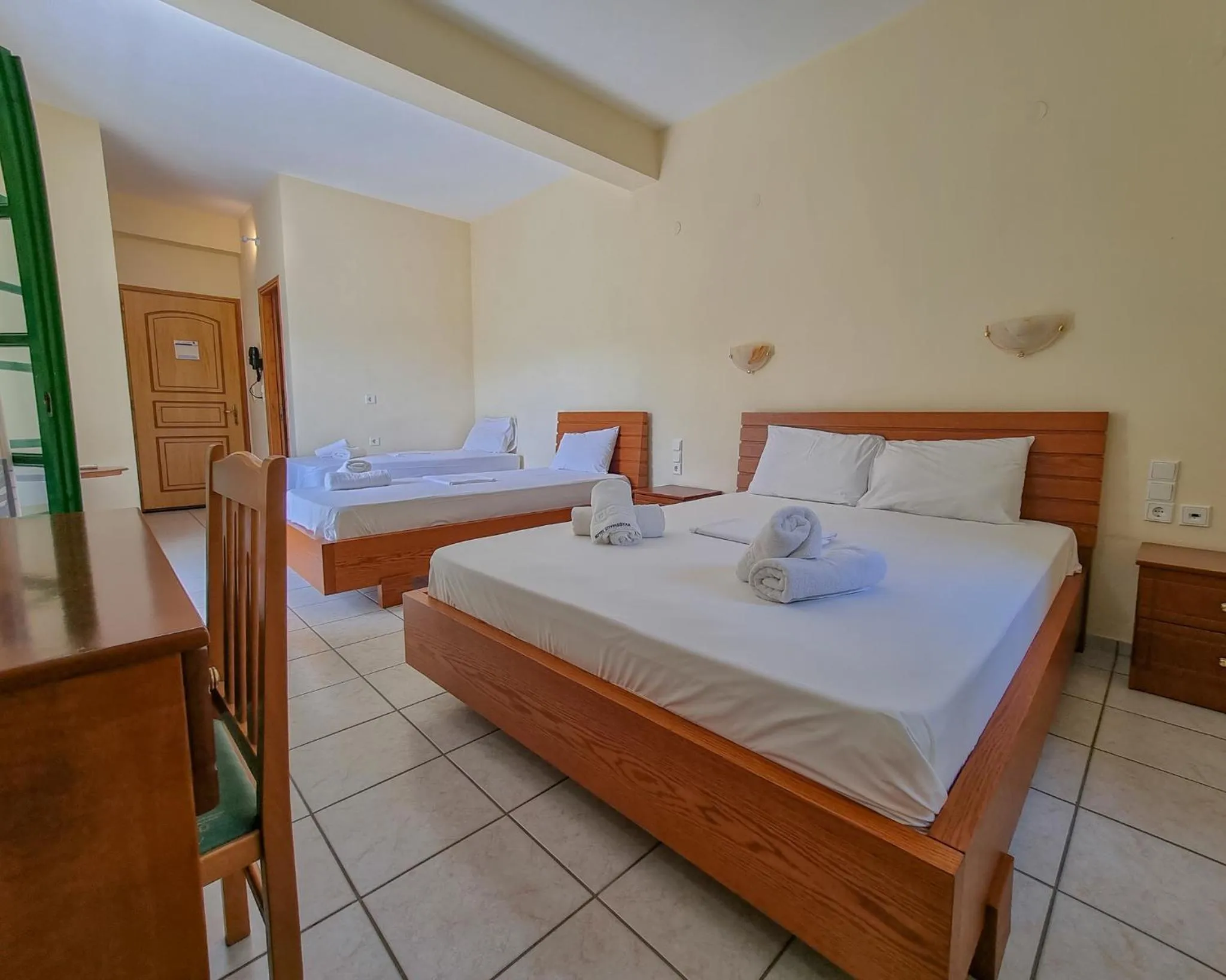 Bed in Hotel Spiridoula