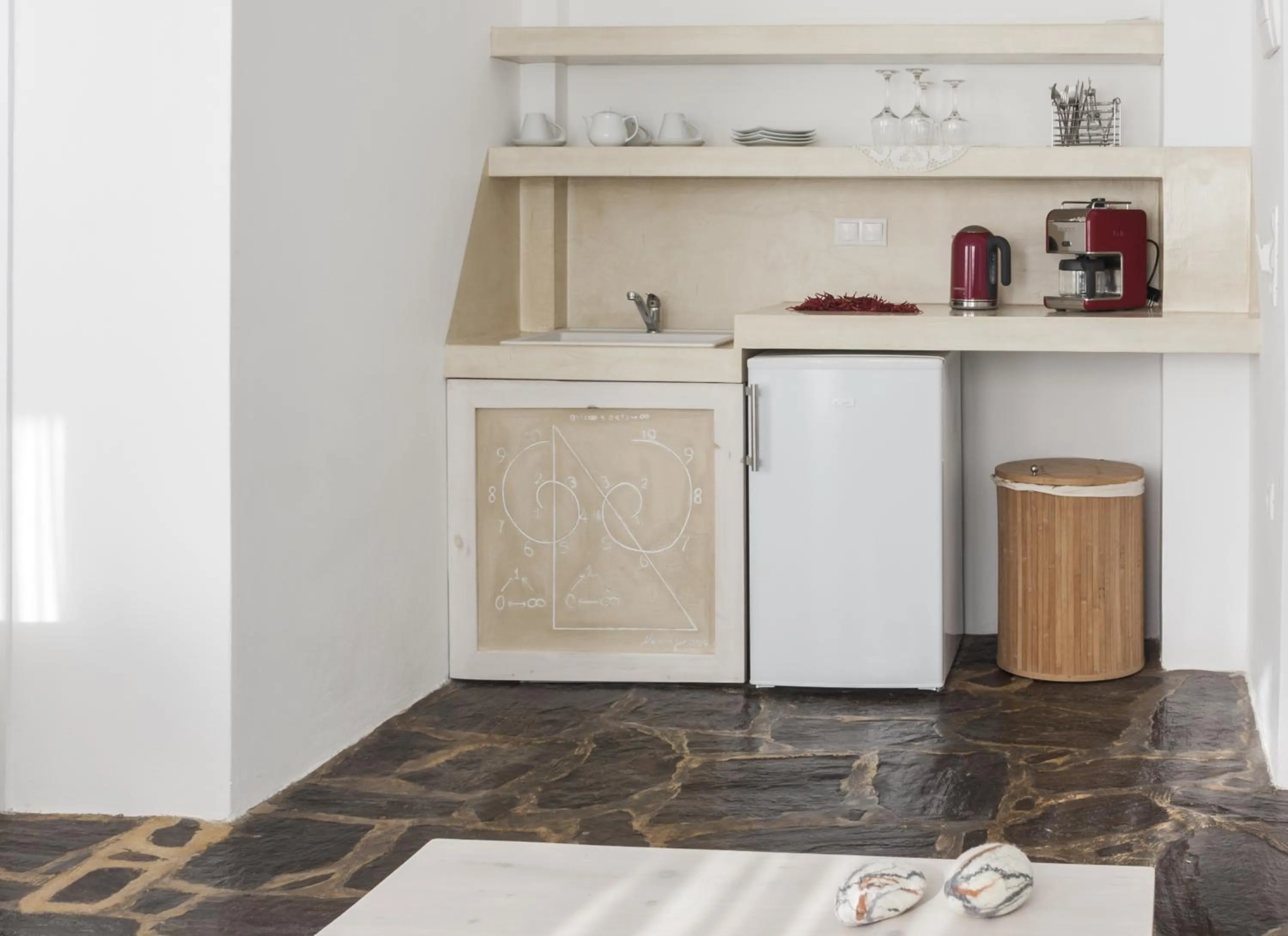 Kitchen or kitchenette in Scorpios Hotel & Suites