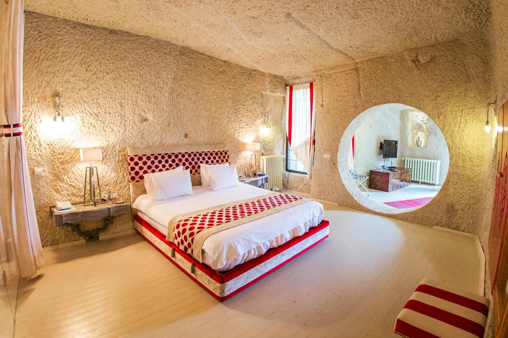 Bed in Hezen Cave Hotel