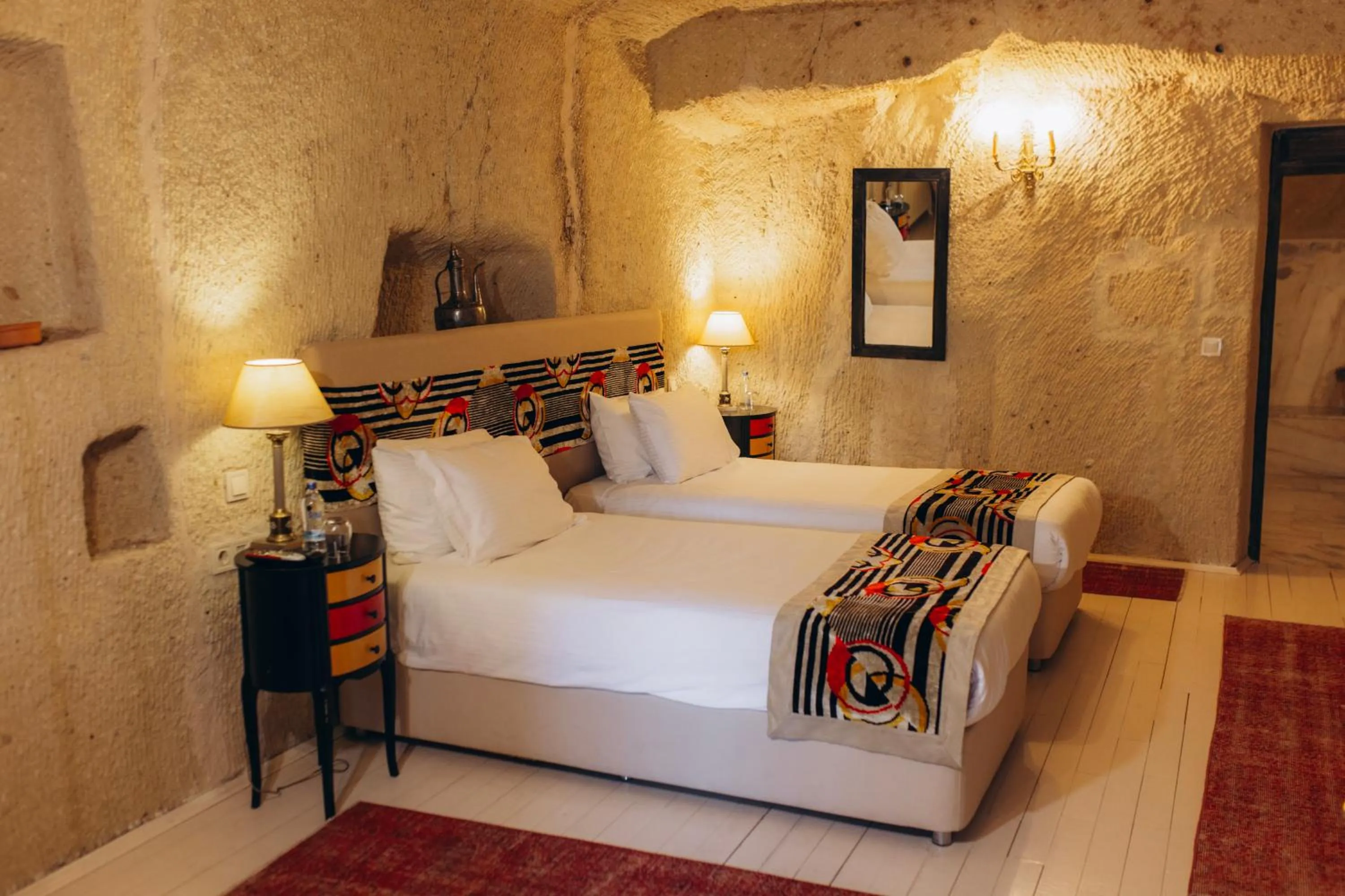 Bed in Hezen Cave Hotel