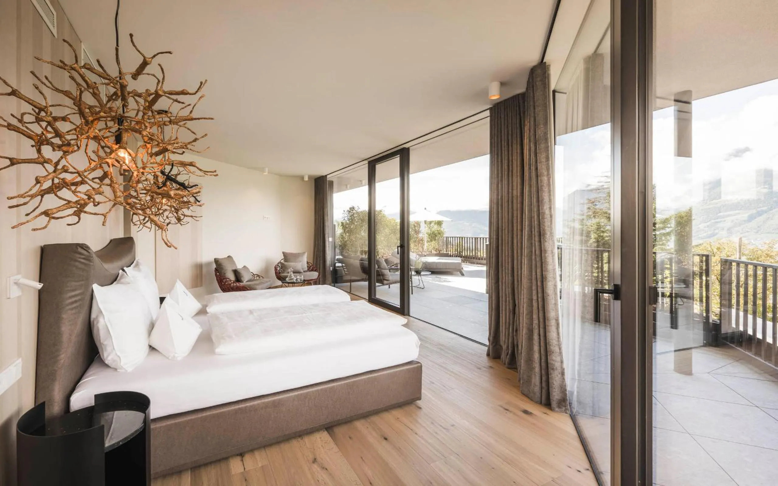 View (from property/room), Bed in Schenna Resort