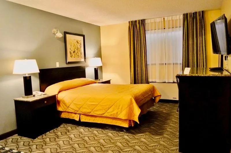 Bed in Lacombe Motor Inn