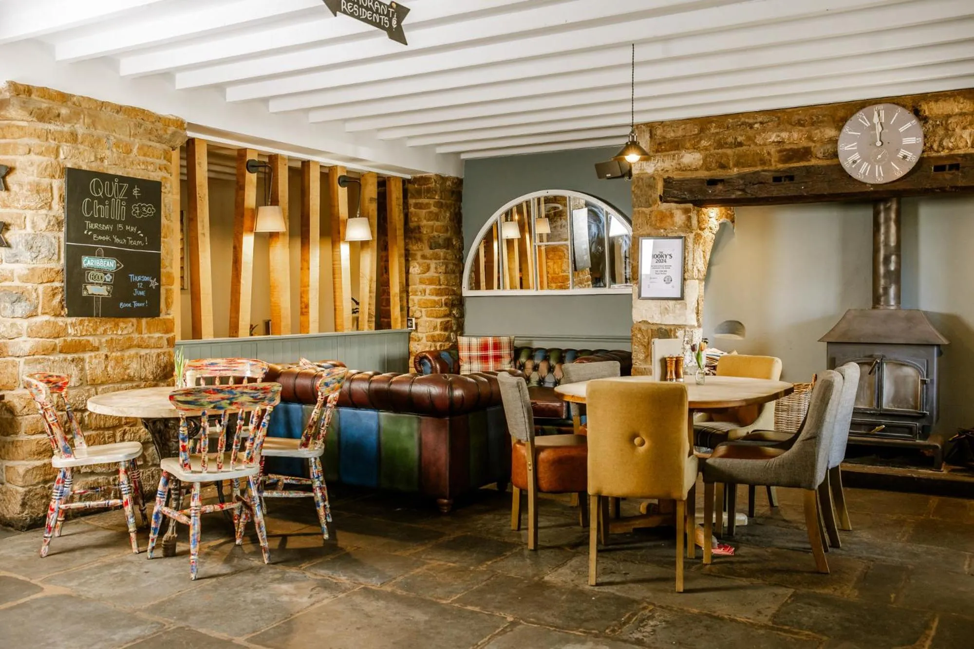 fireplace in The Sun Inn At Hook Norton