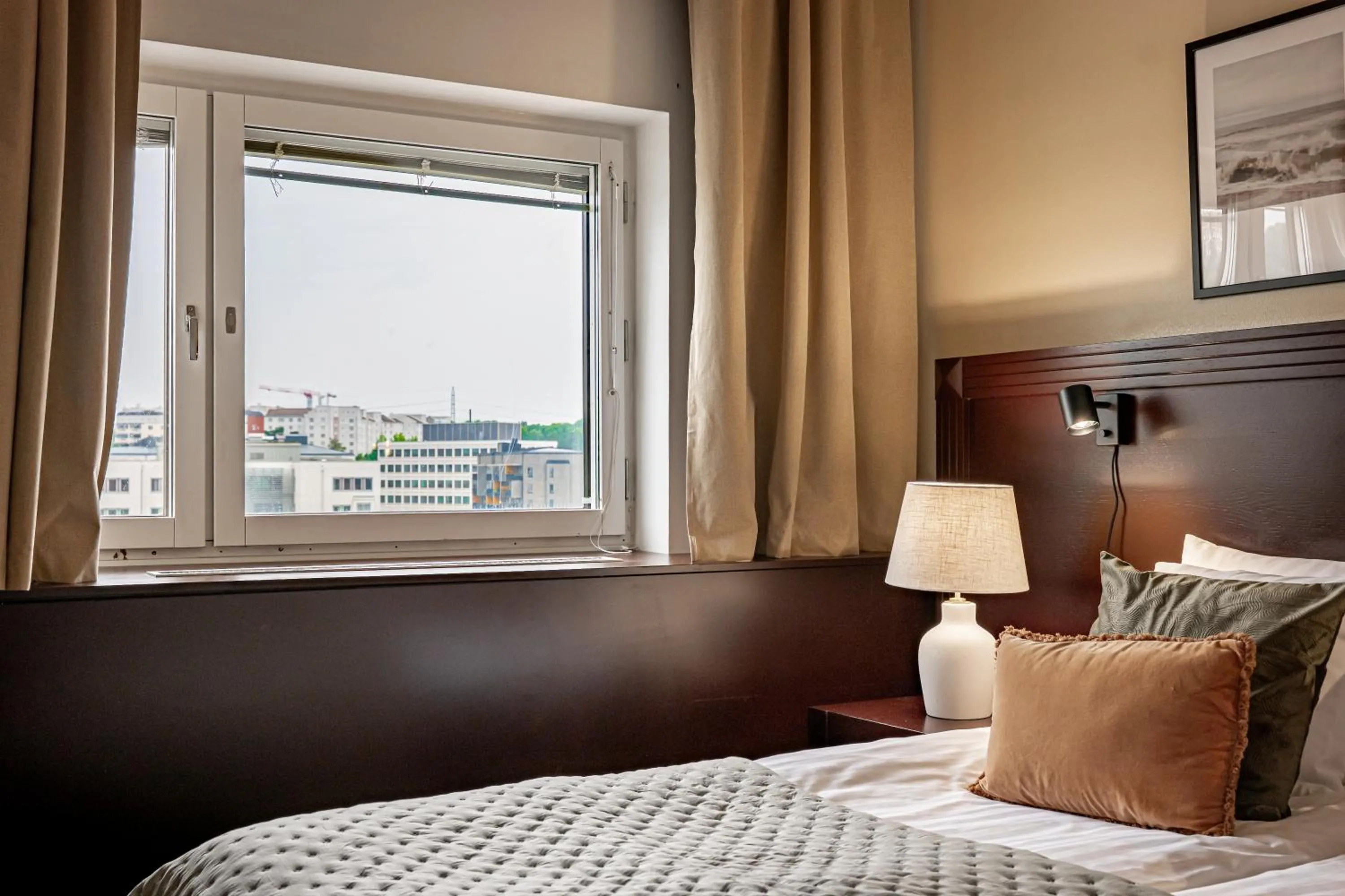 View (from property/room), Bed in Solna Park & Hotel