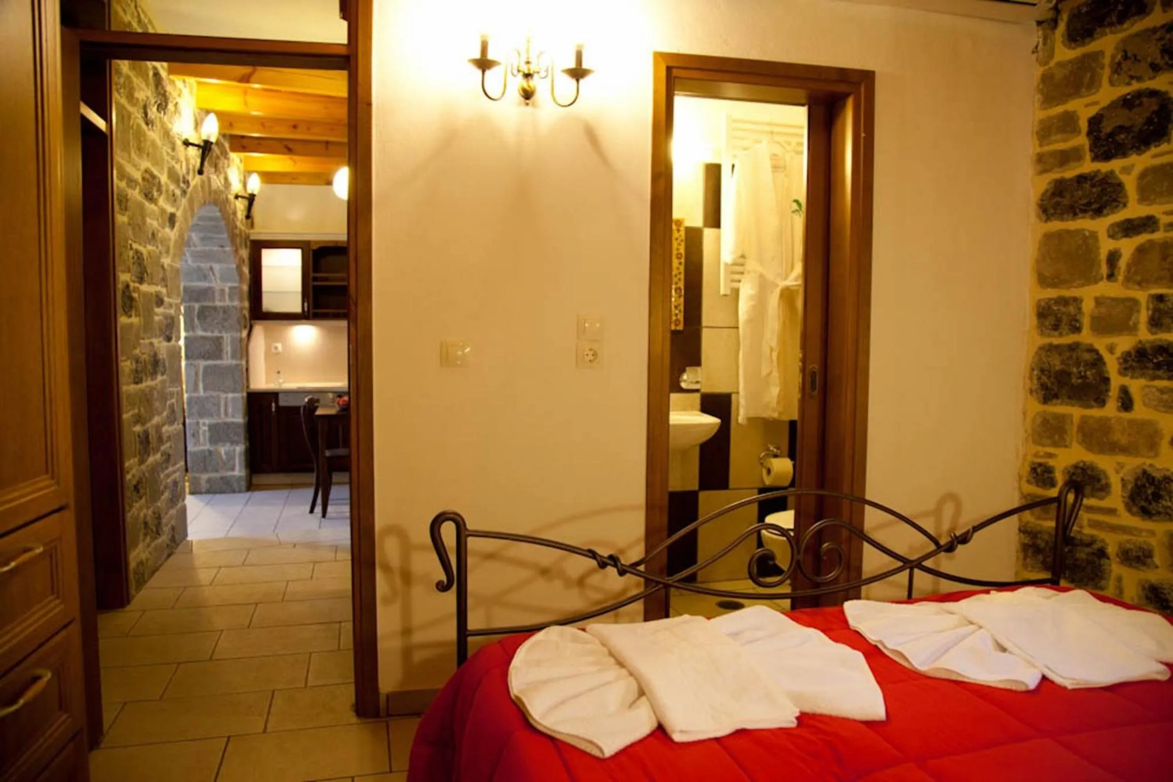 Bathroom, Bed in Diktynna Traditional Villas
