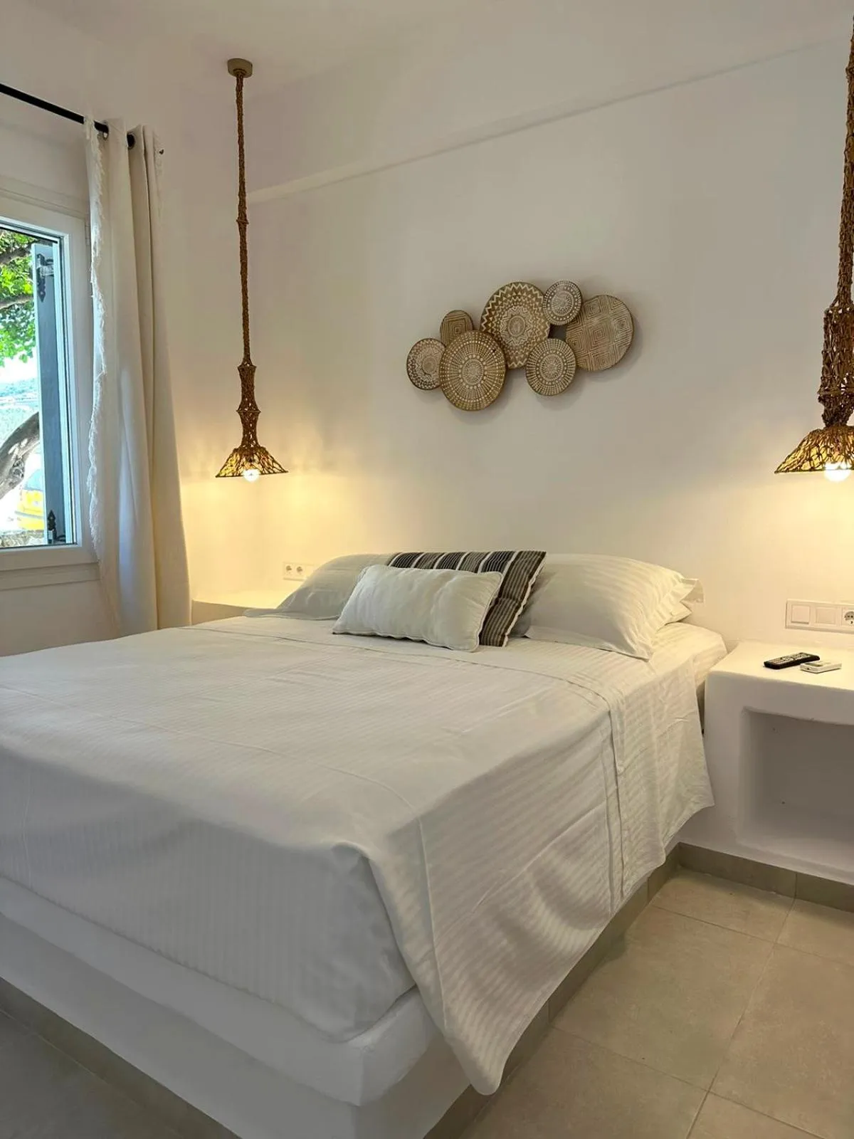 Bed in Anixis Studios Aliki Paros