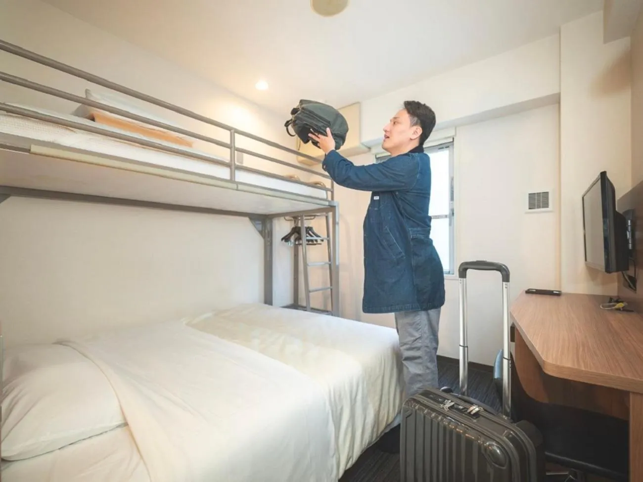 People, Bed in Super Hotel JR Nara Ekimae Sanjo Dori