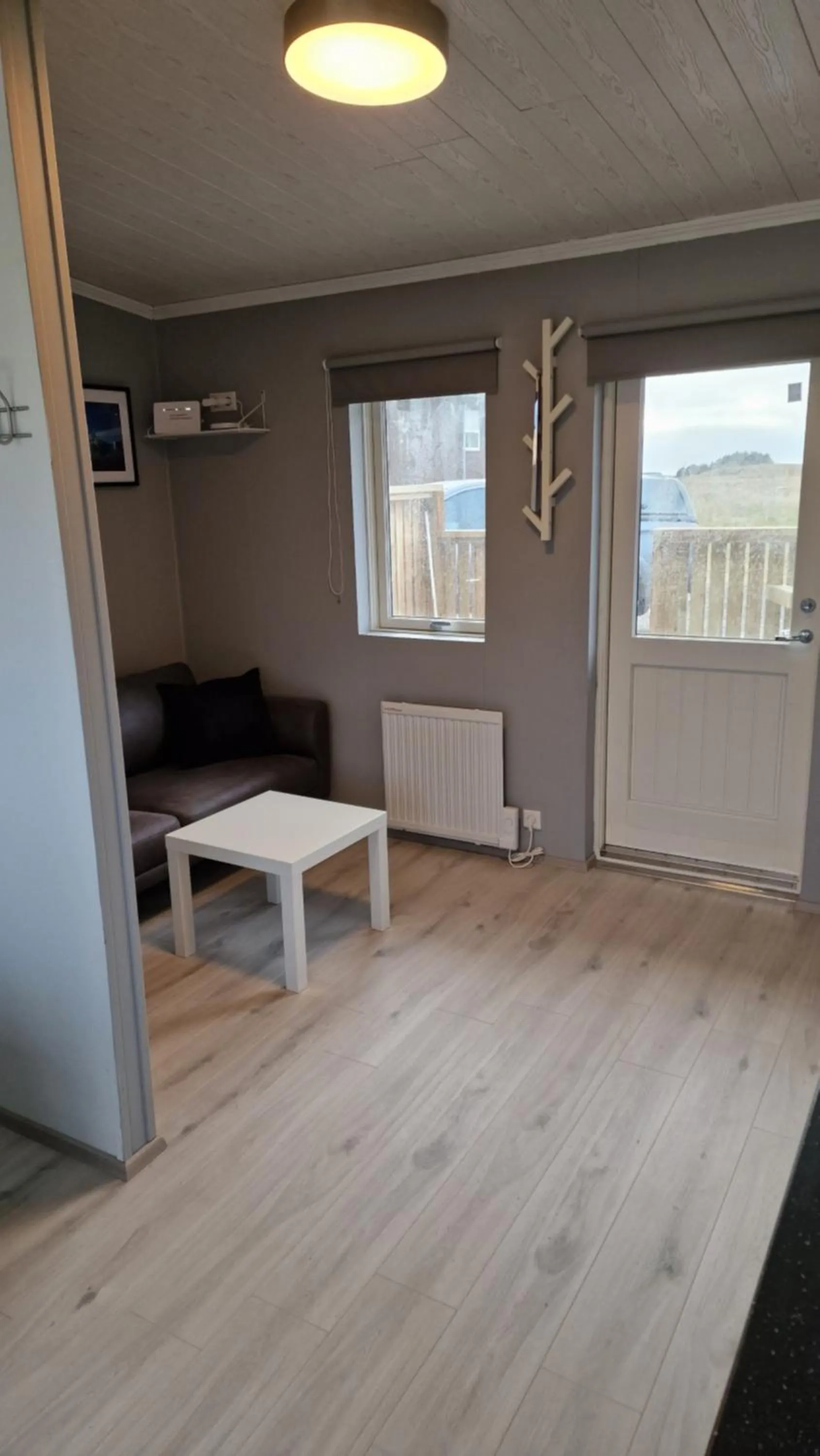 Seating area in Aurora Cabins