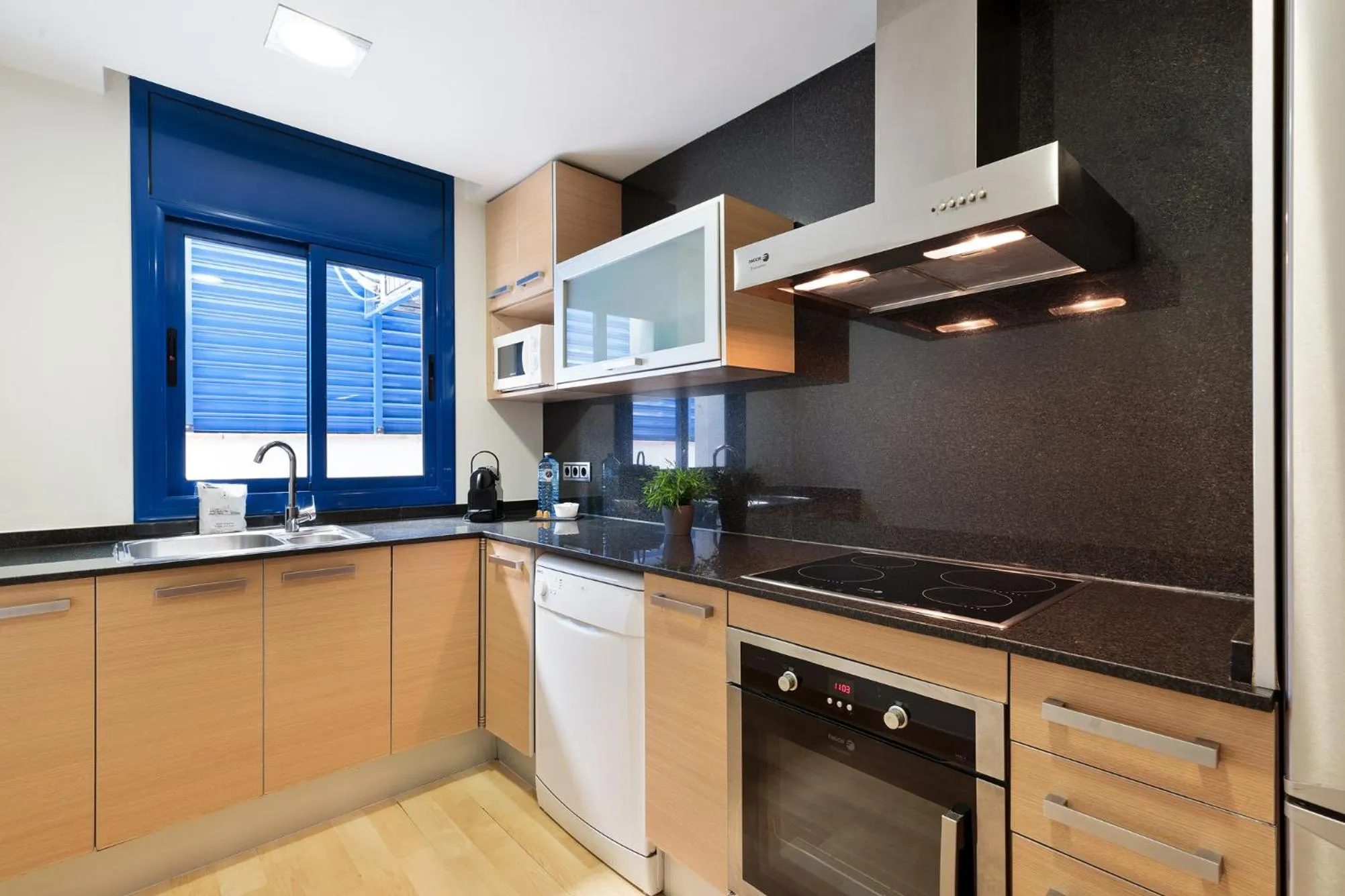 Kitchen or kitchenette in Lucas House Apartments by Sitges Group