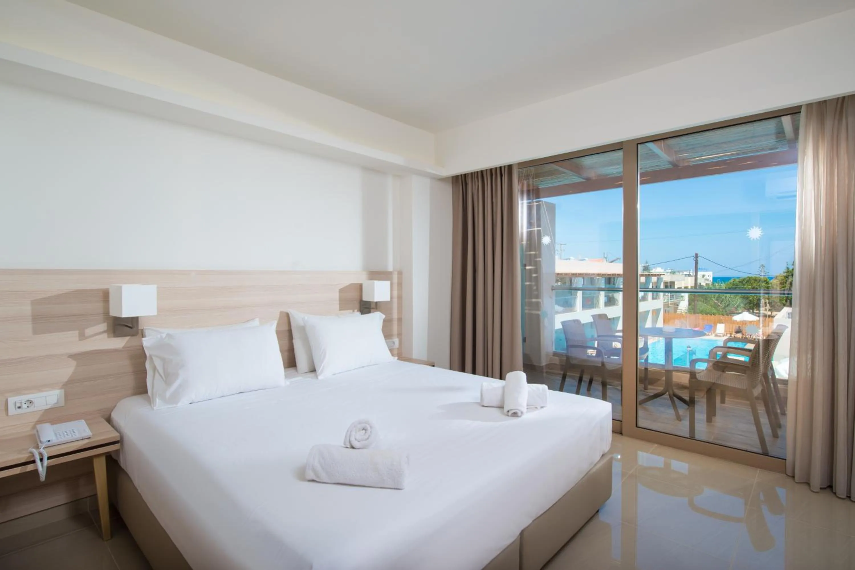 Bedroom, Bed in Gouves Waterpark Holiday Resort