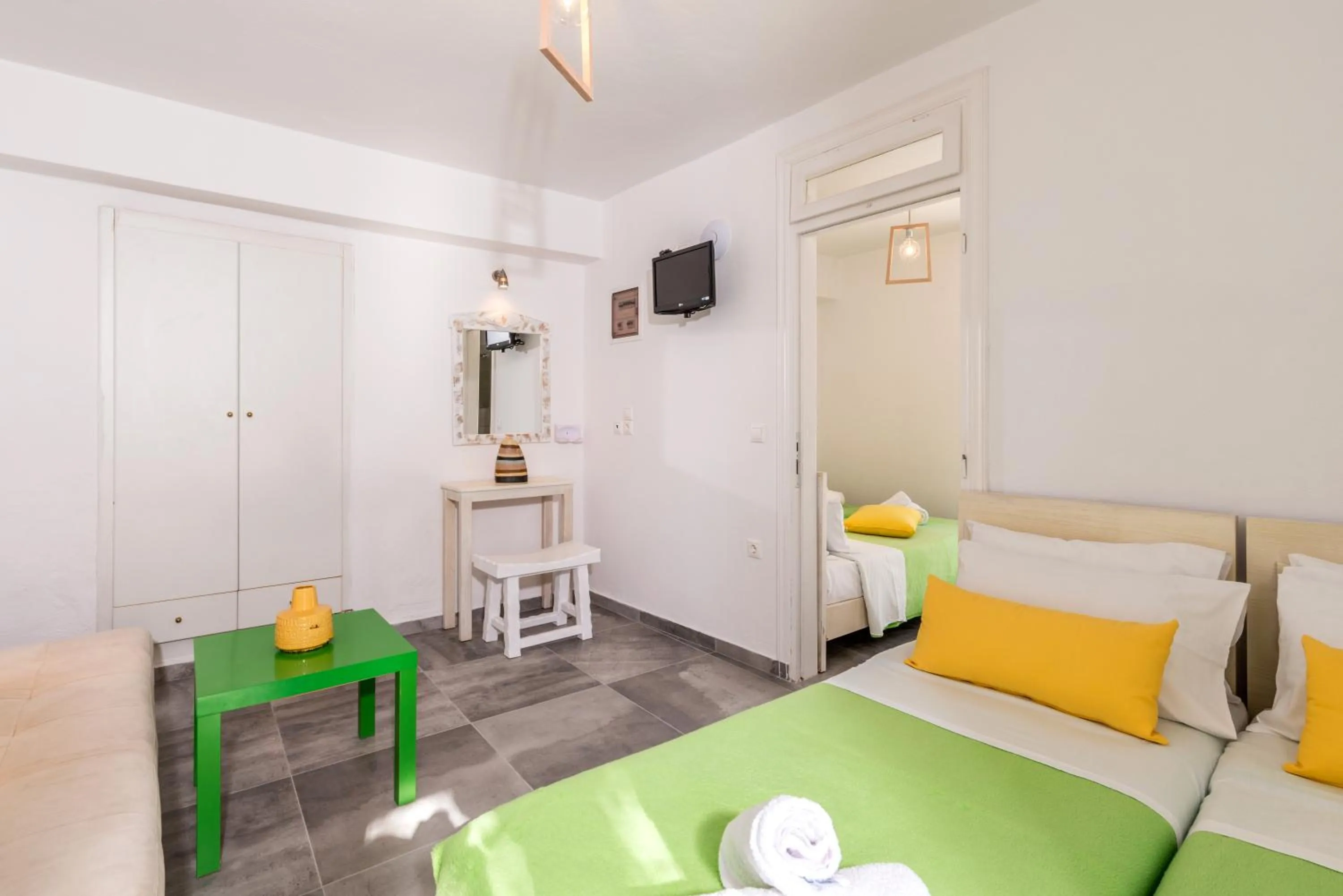 Seating area, Bed in Orpheas Rooms