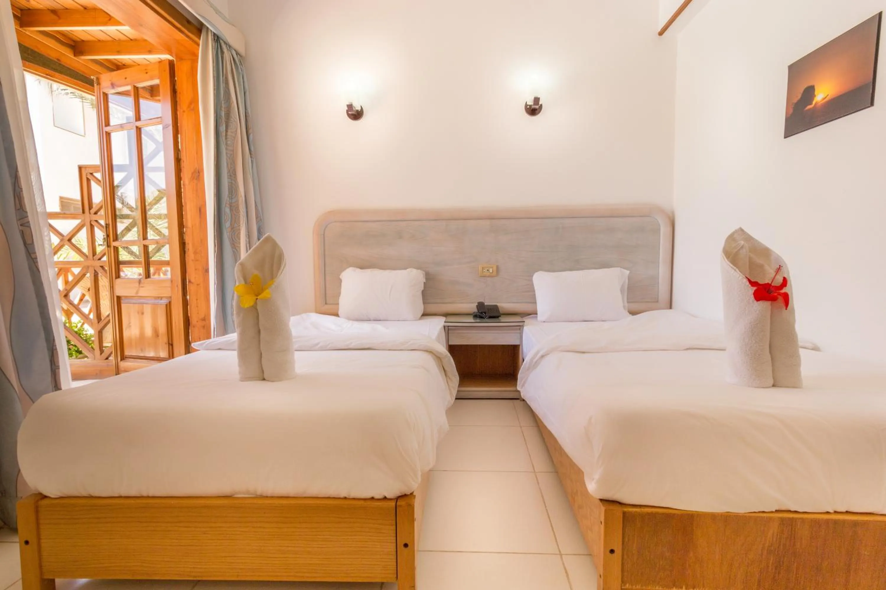 Bed in Acacia Dahab Hotel