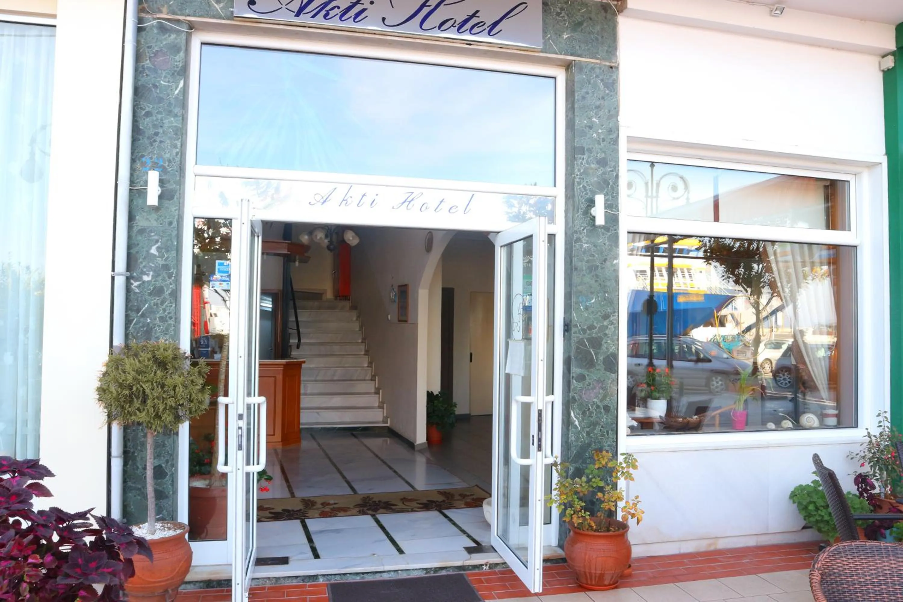 Facade/entrance in Akti Hotel