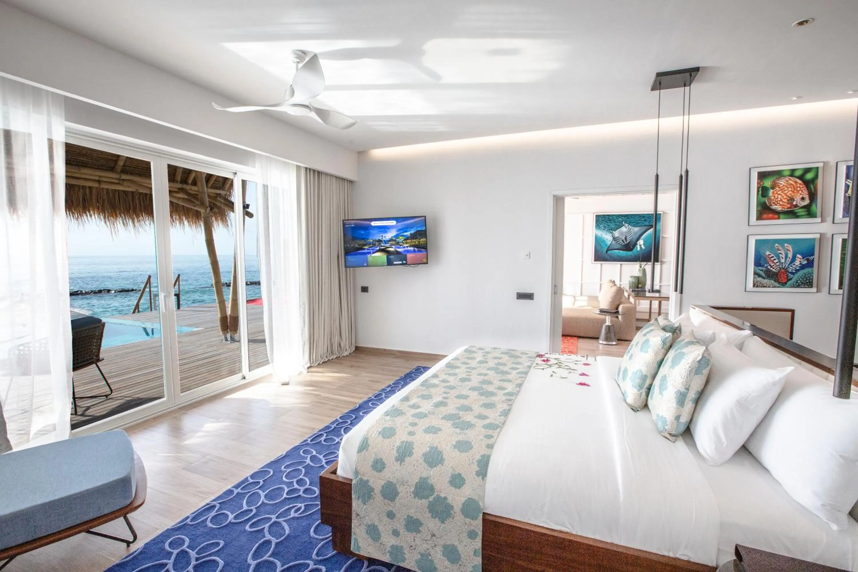 Bedroom, Bed in Emerald Maldives Resort & Spa-Deluxe All Inclusive