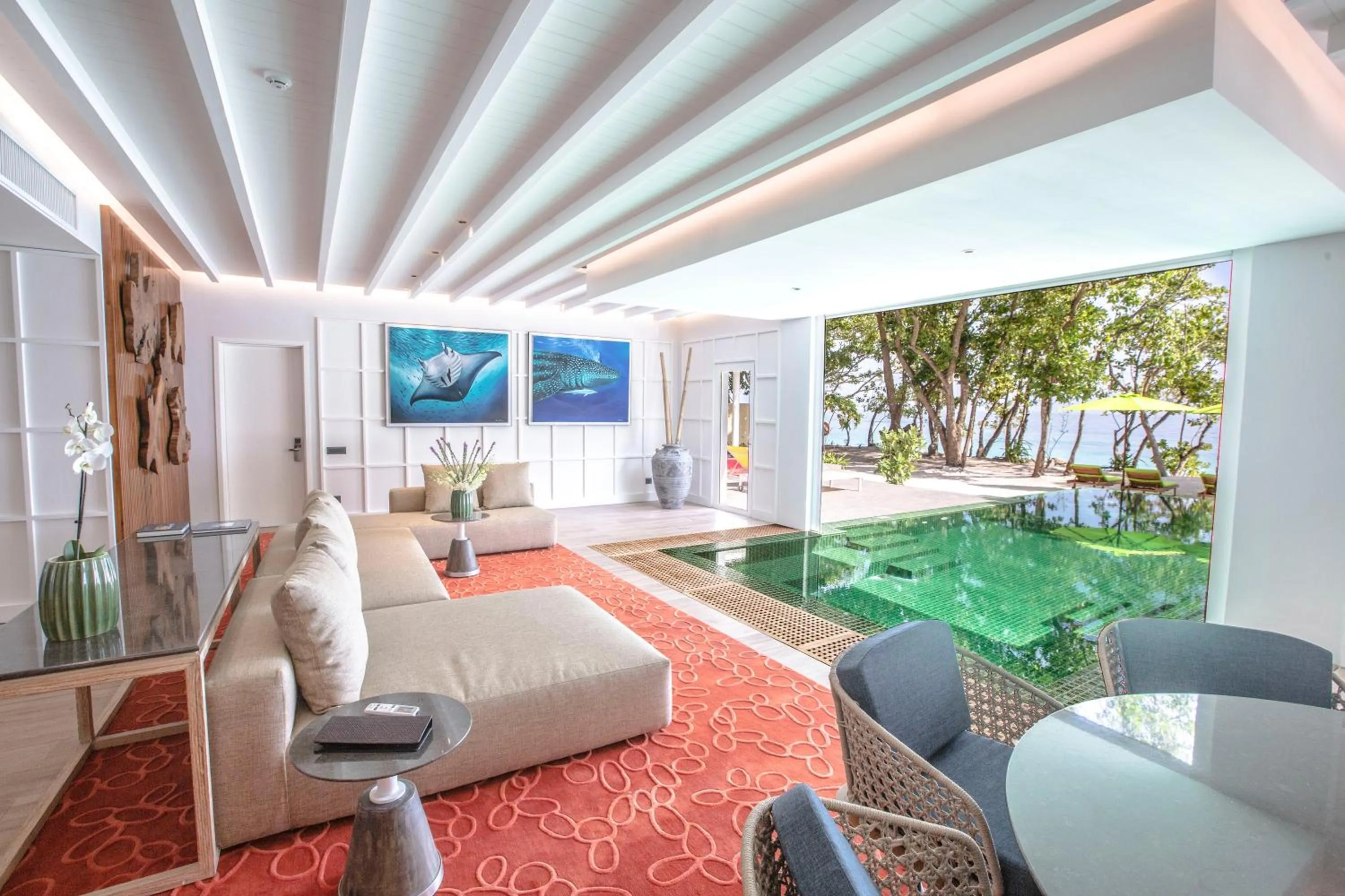 Living room in Emerald Maldives Resort & Spa-Deluxe All Inclusive