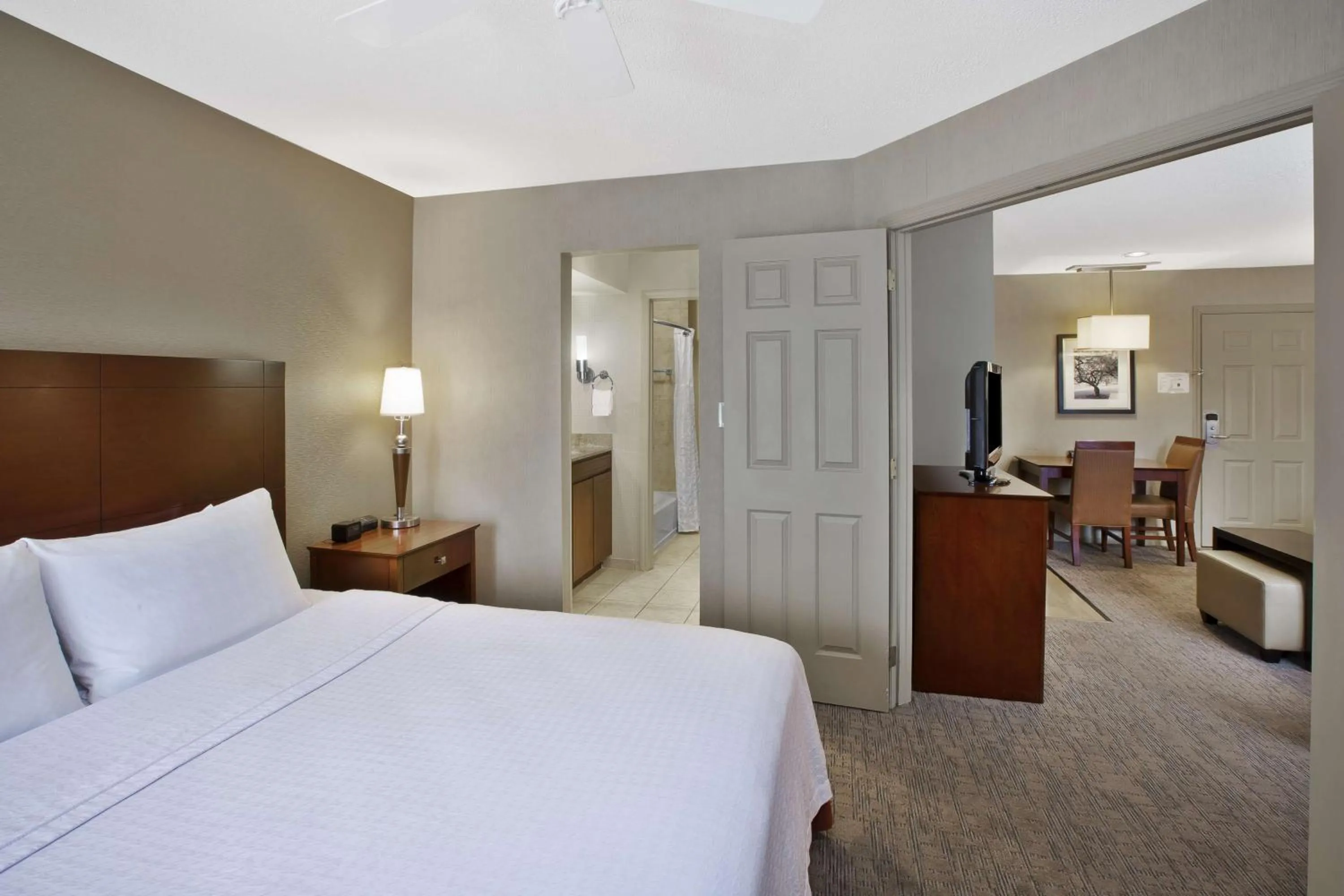Bedroom in Homewood Suites Dayton-Fairborn
