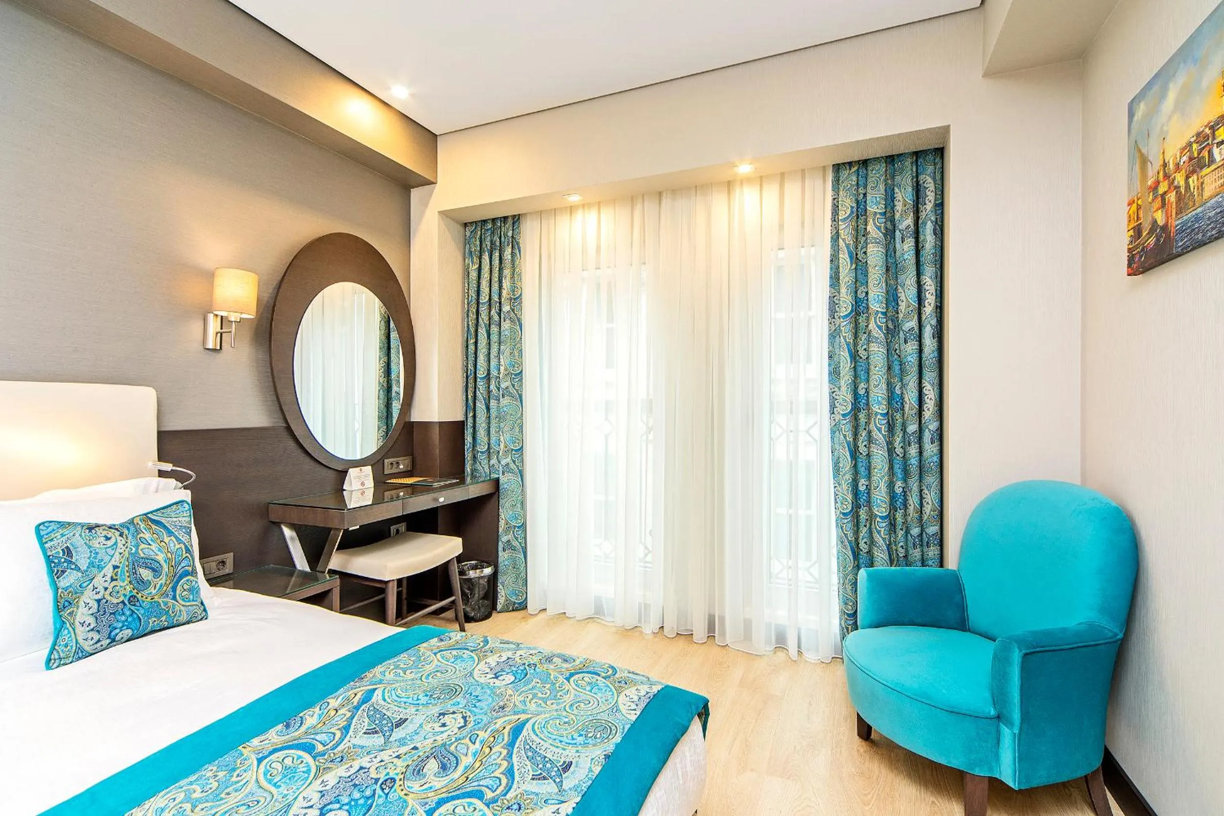 Bed in Mukarnas Taksim Hotel