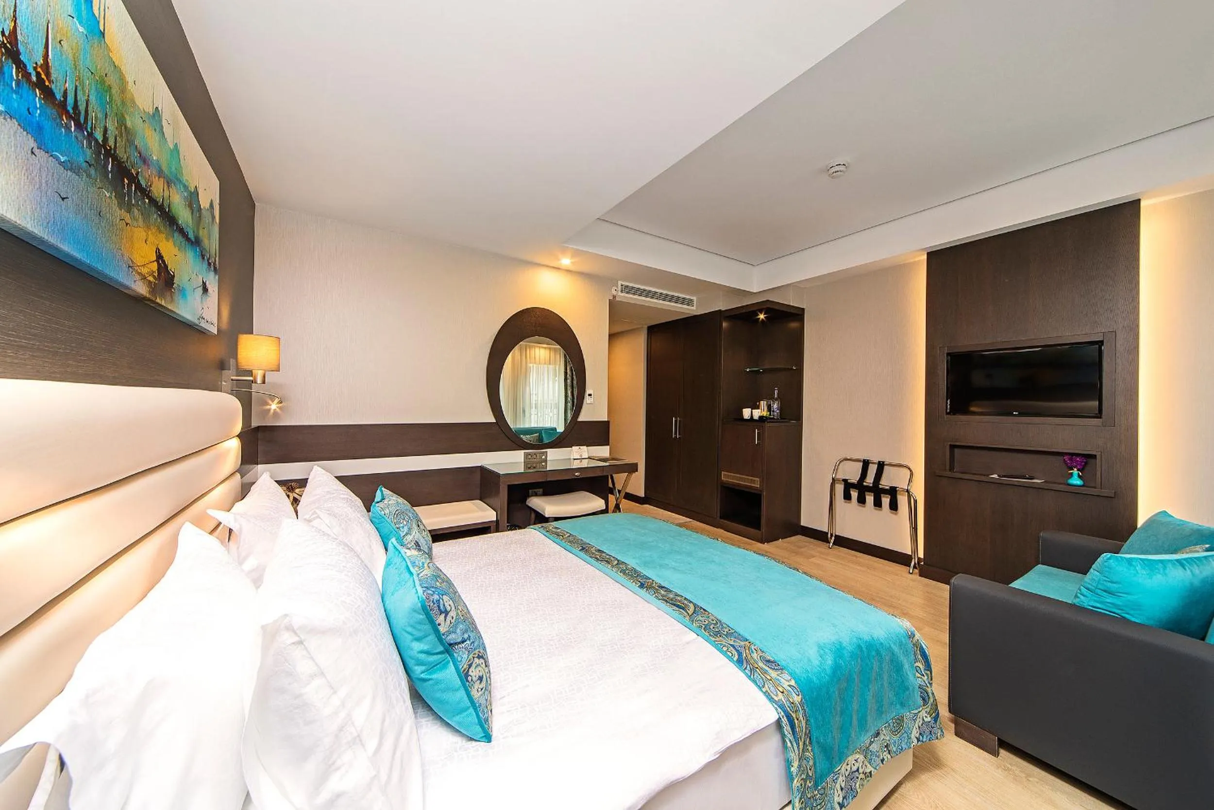 Bed in Mukarnas Taksim Hotel