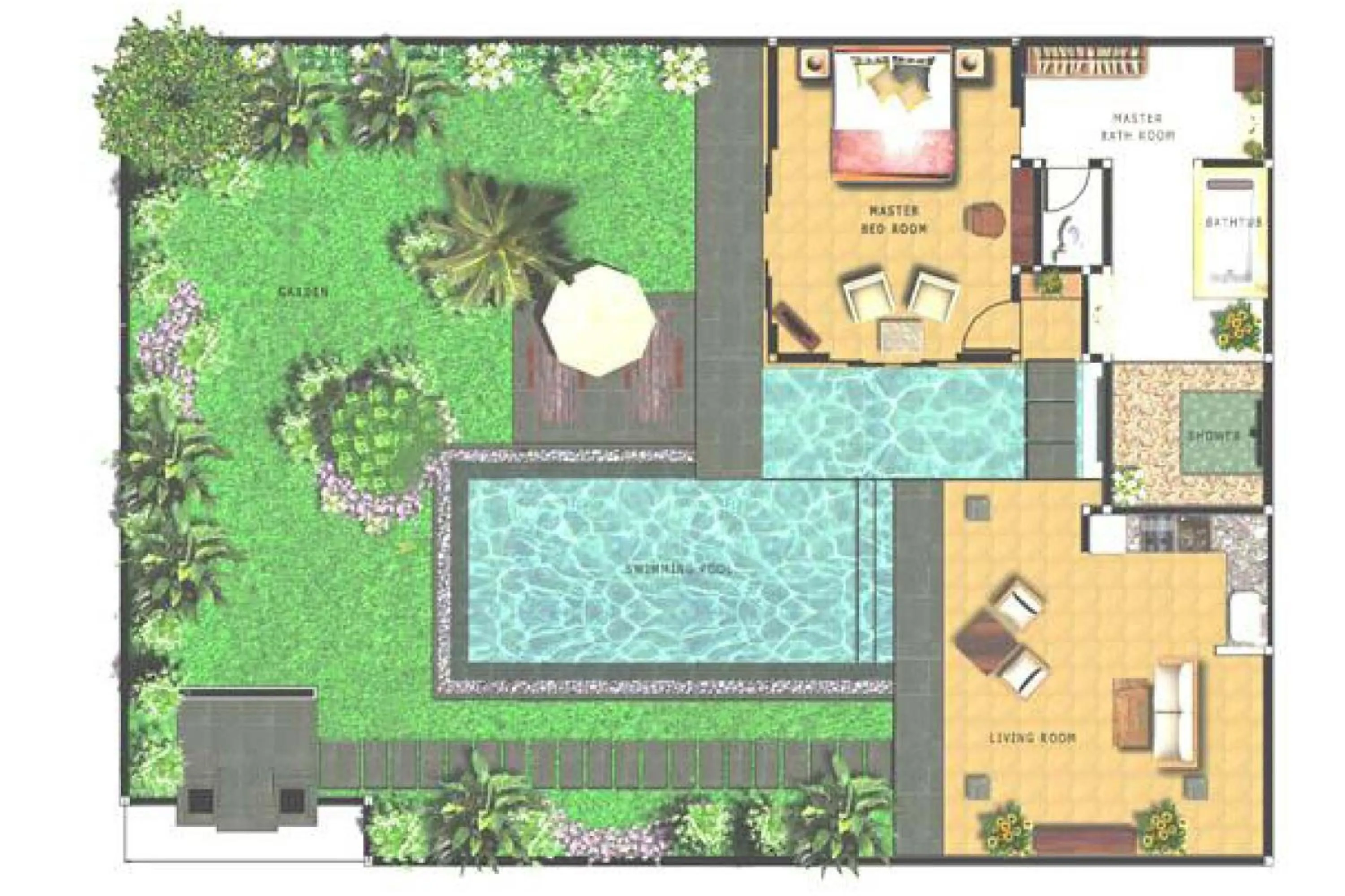 Floor plan in The Buah Bali Villas