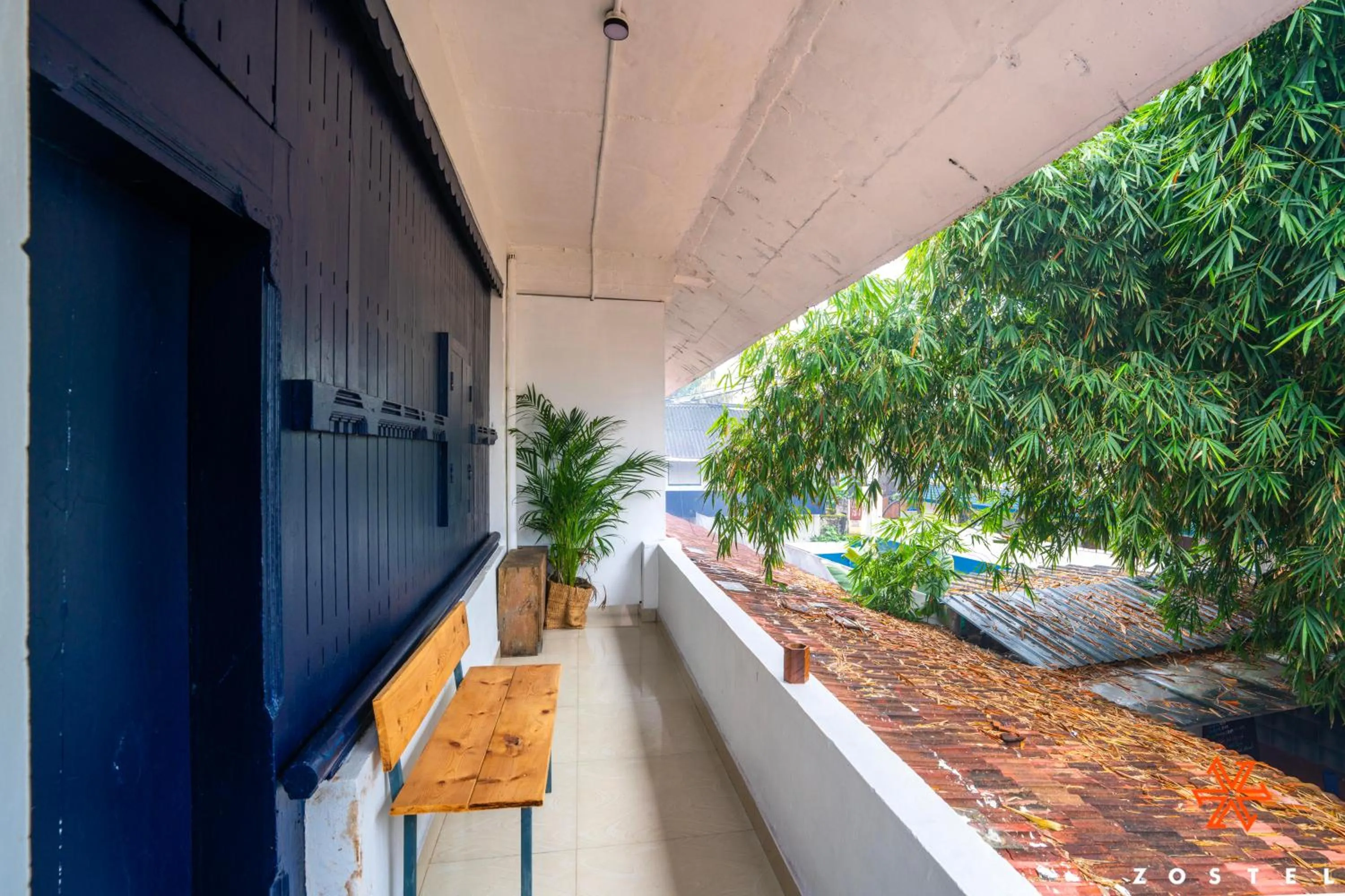 Balcony/Terrace in Zostel Alleppey