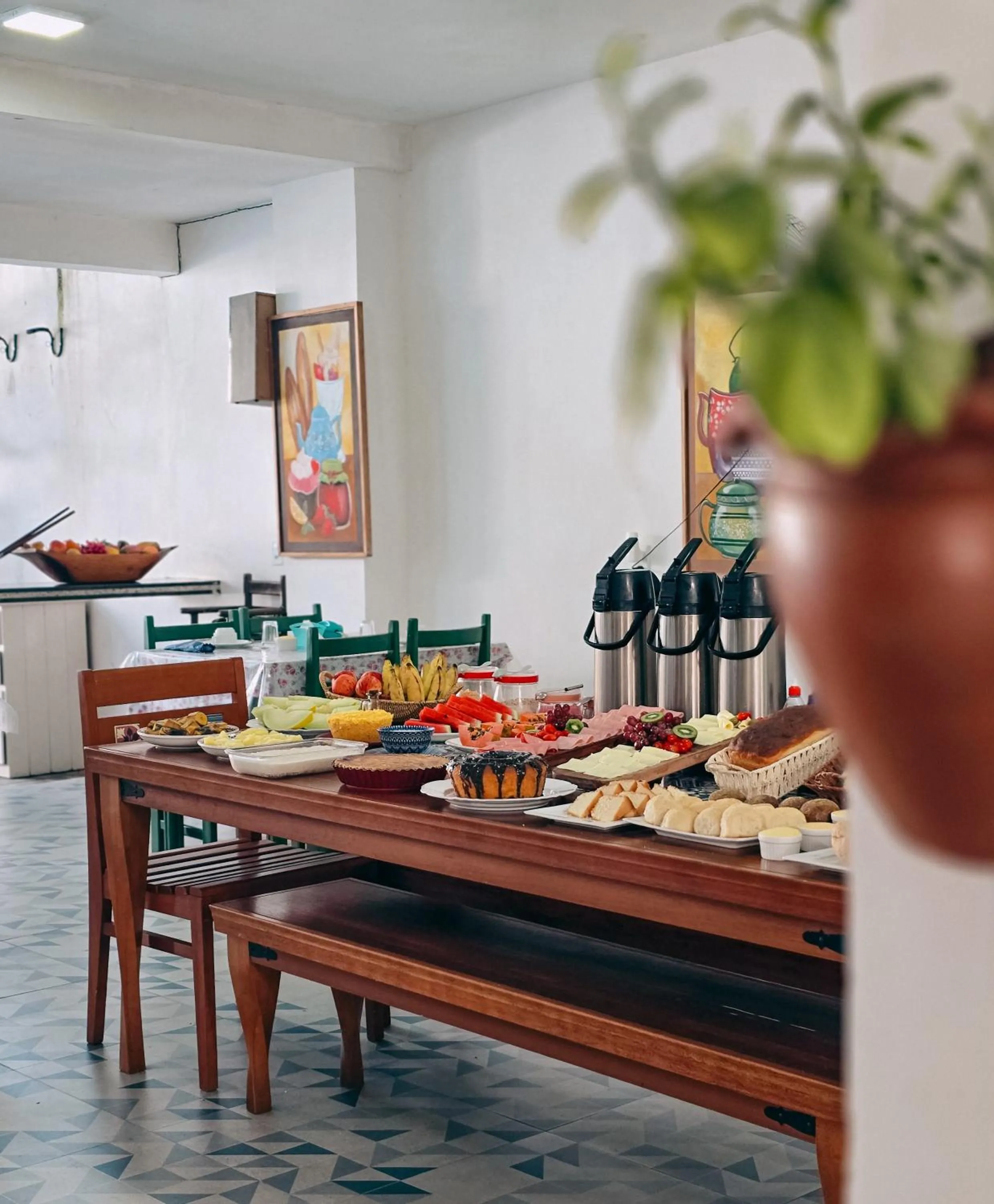 Buffet breakfast in Pousada Rio do Prado