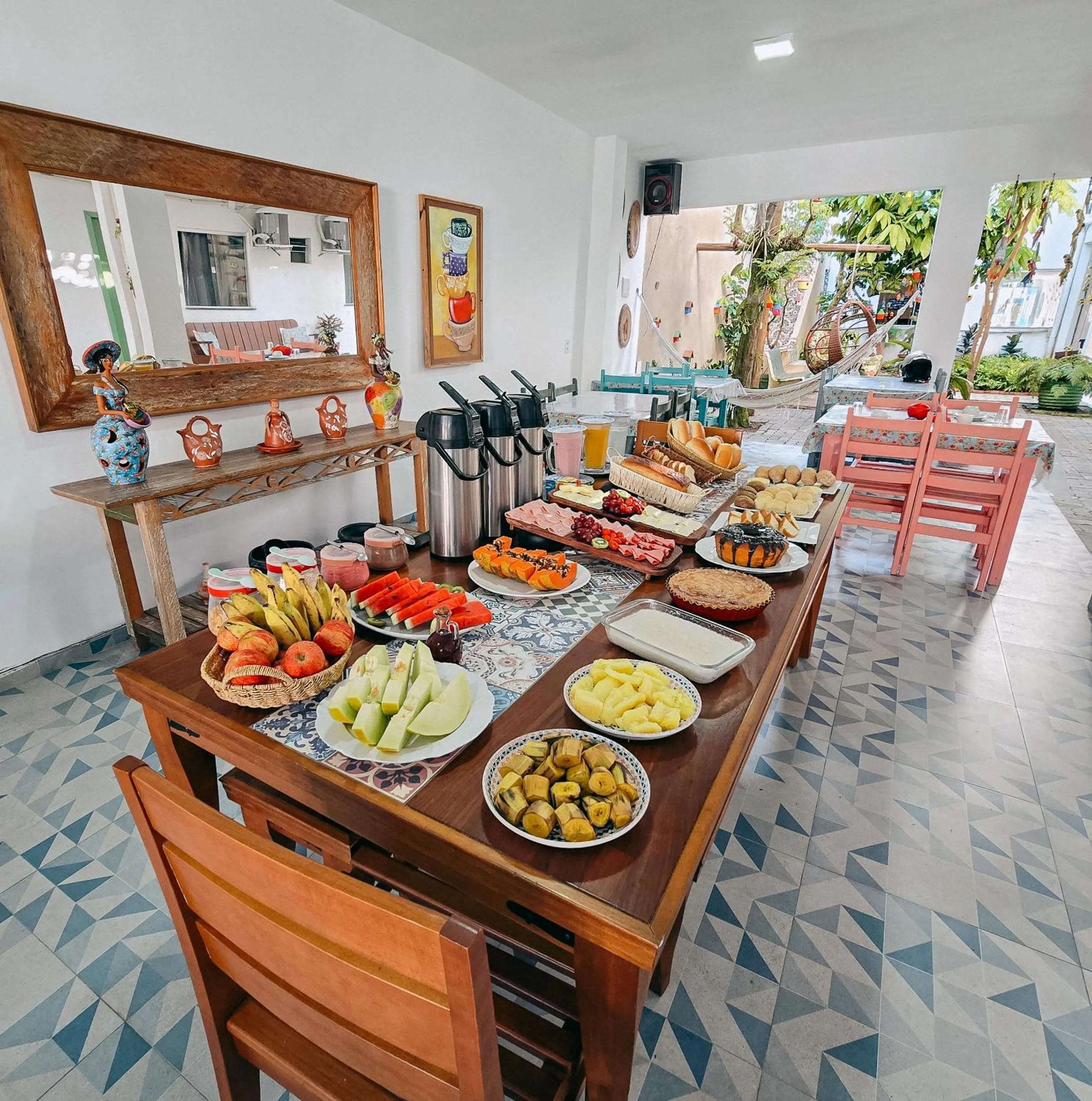 Buffet breakfast in Pousada Rio do Prado