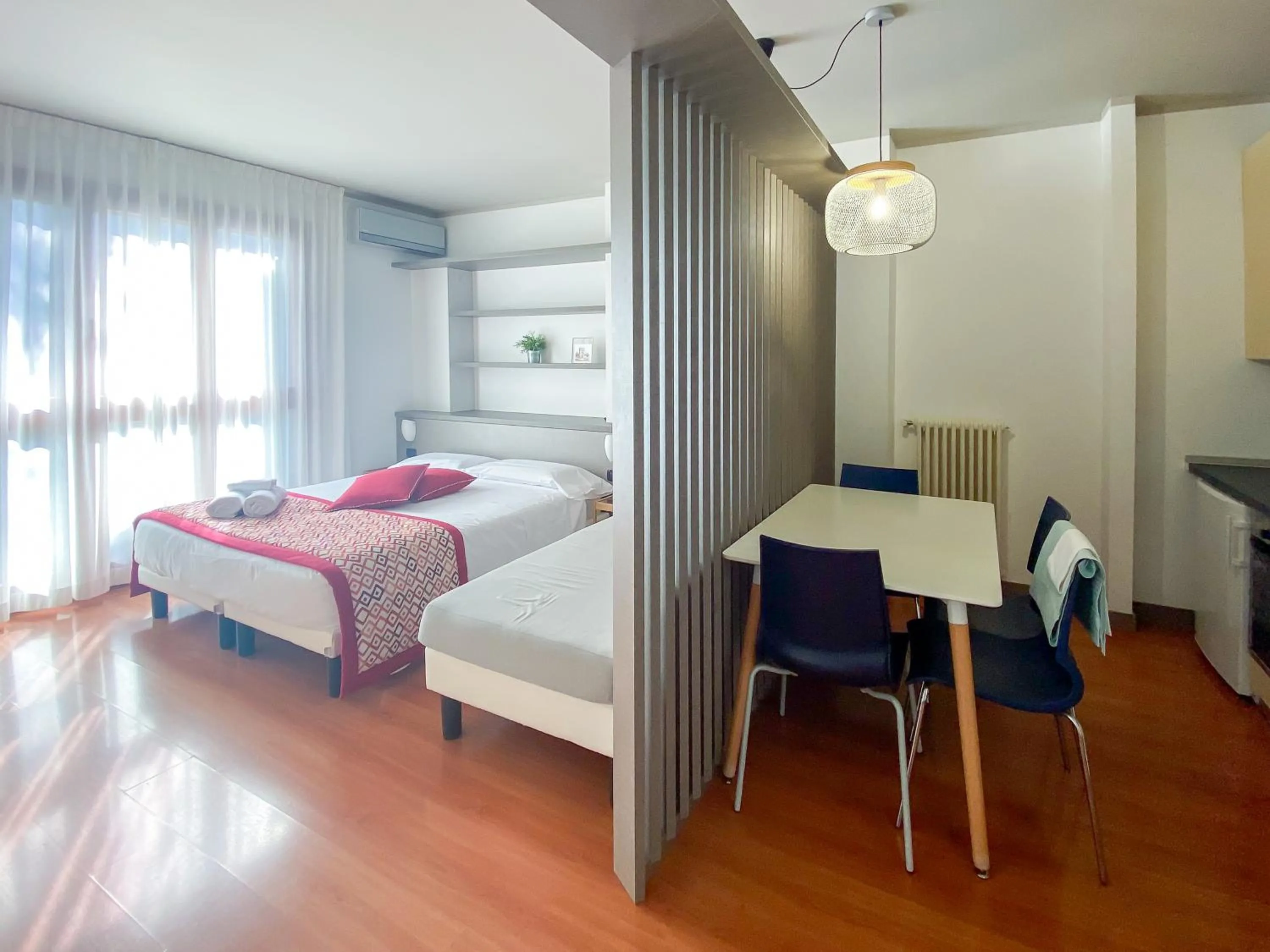 Living room, Bed in Cernobbio Residence