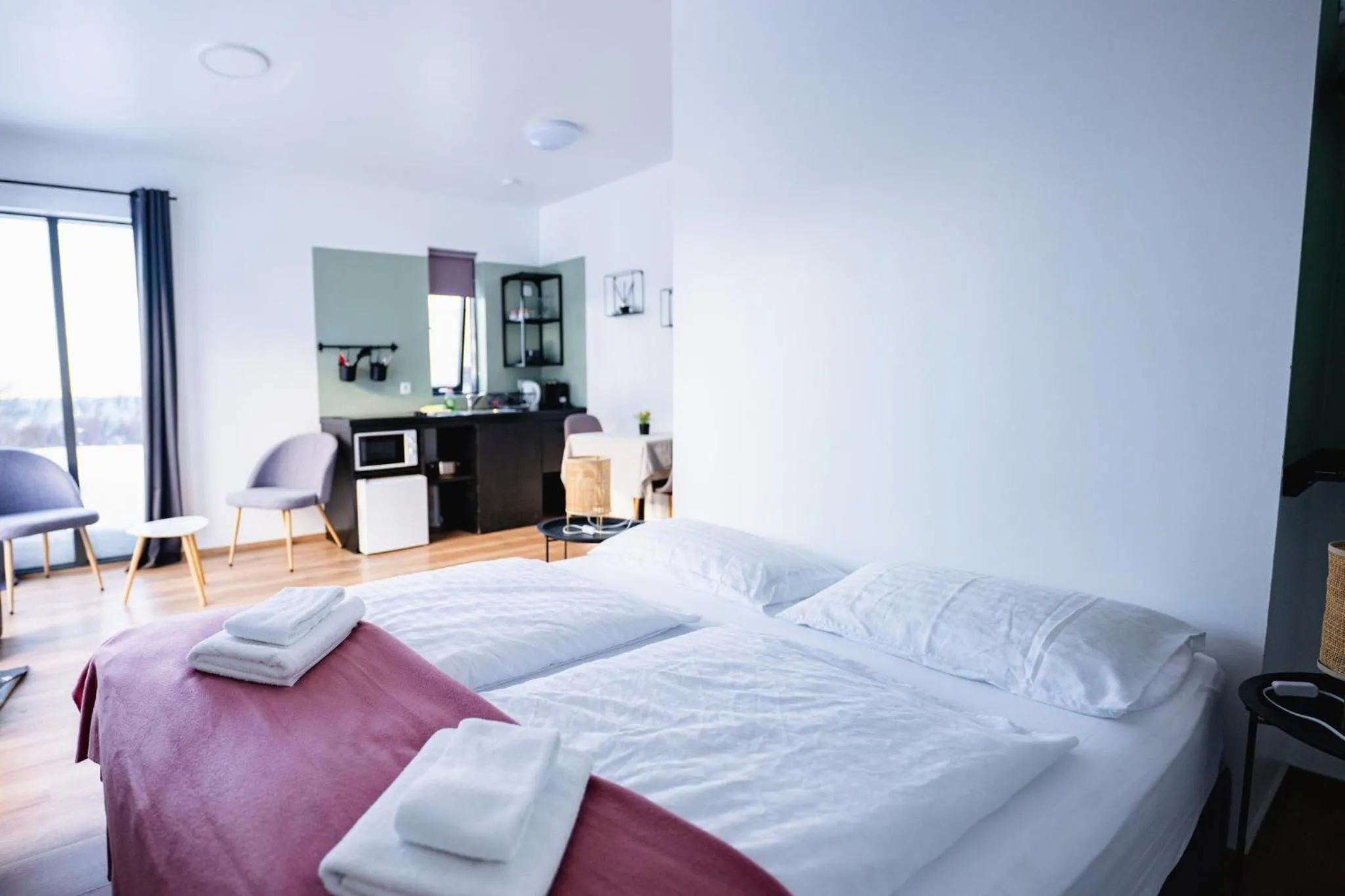 Bedroom, Bed in Hotel Hafnarfjall