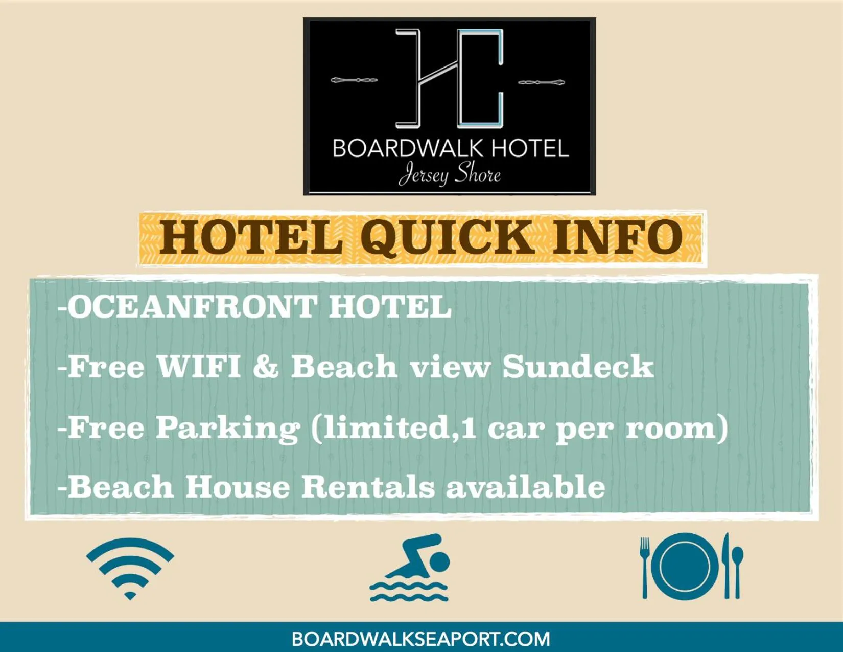 Property logo or sign in Boardwalk Hotel Charlee & Apartments Beach Hotel Oceanfront