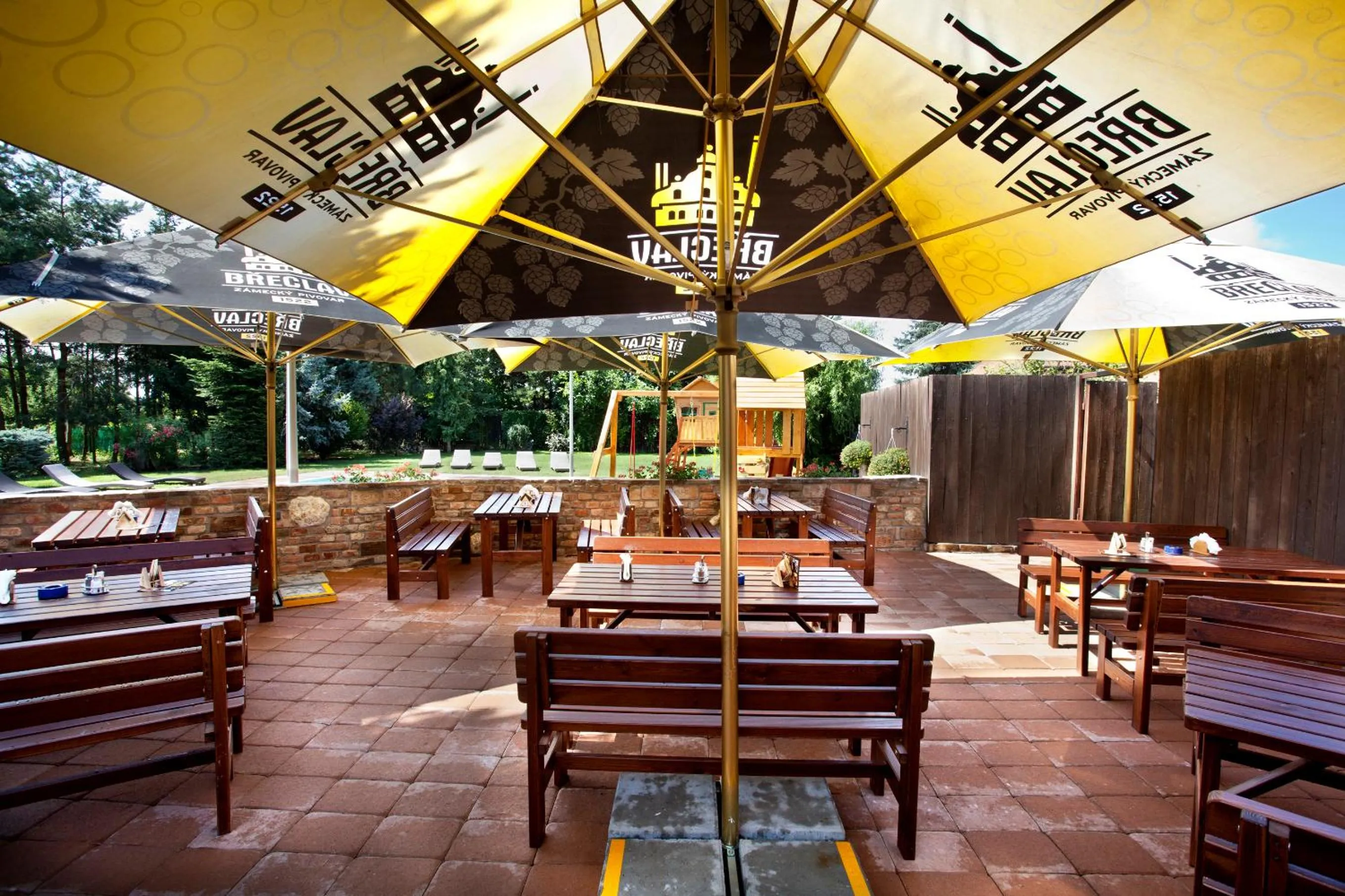 Pool view in Garni hotel Celnice