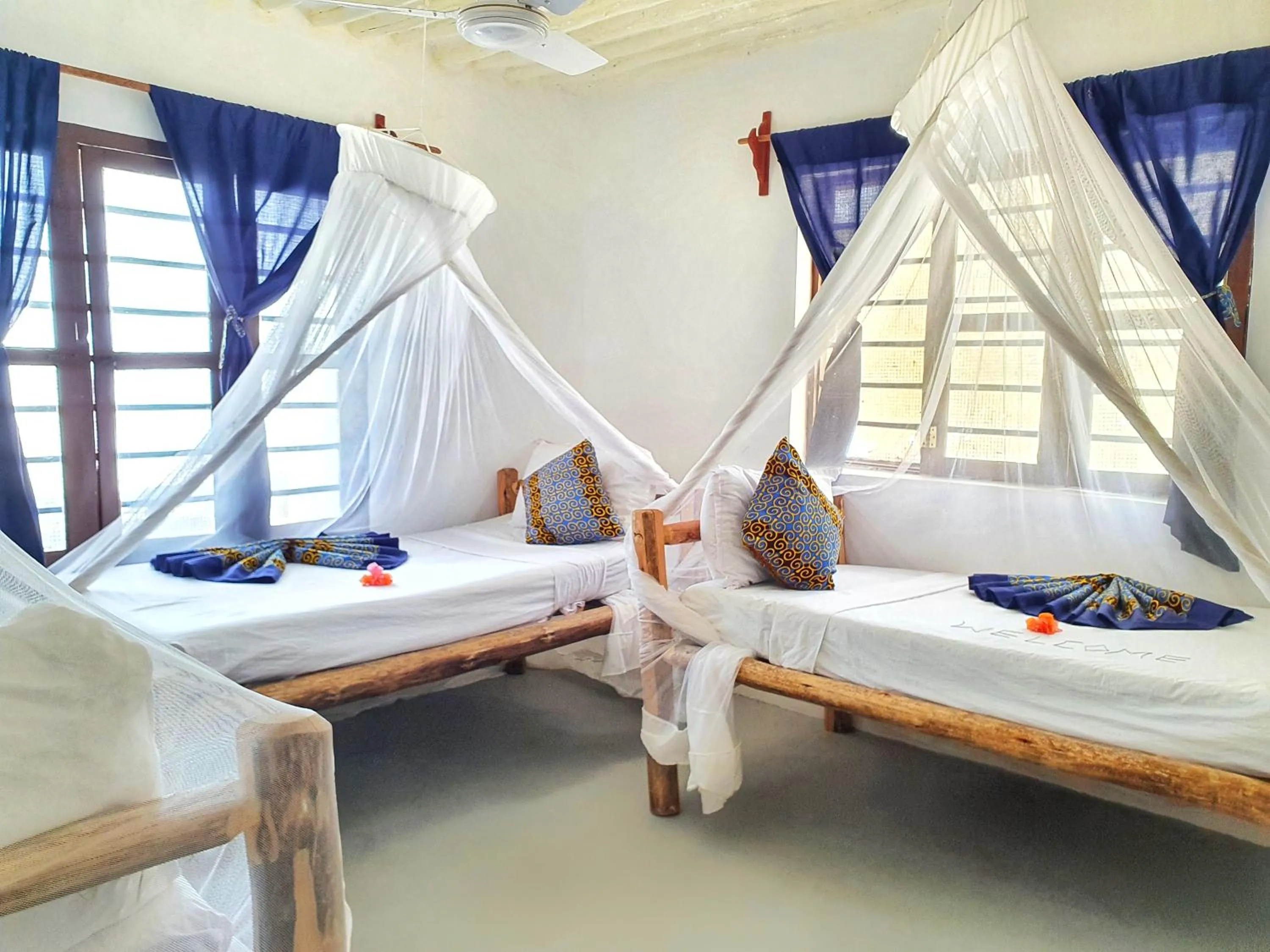 Bed in Blue Palm Zanzibar