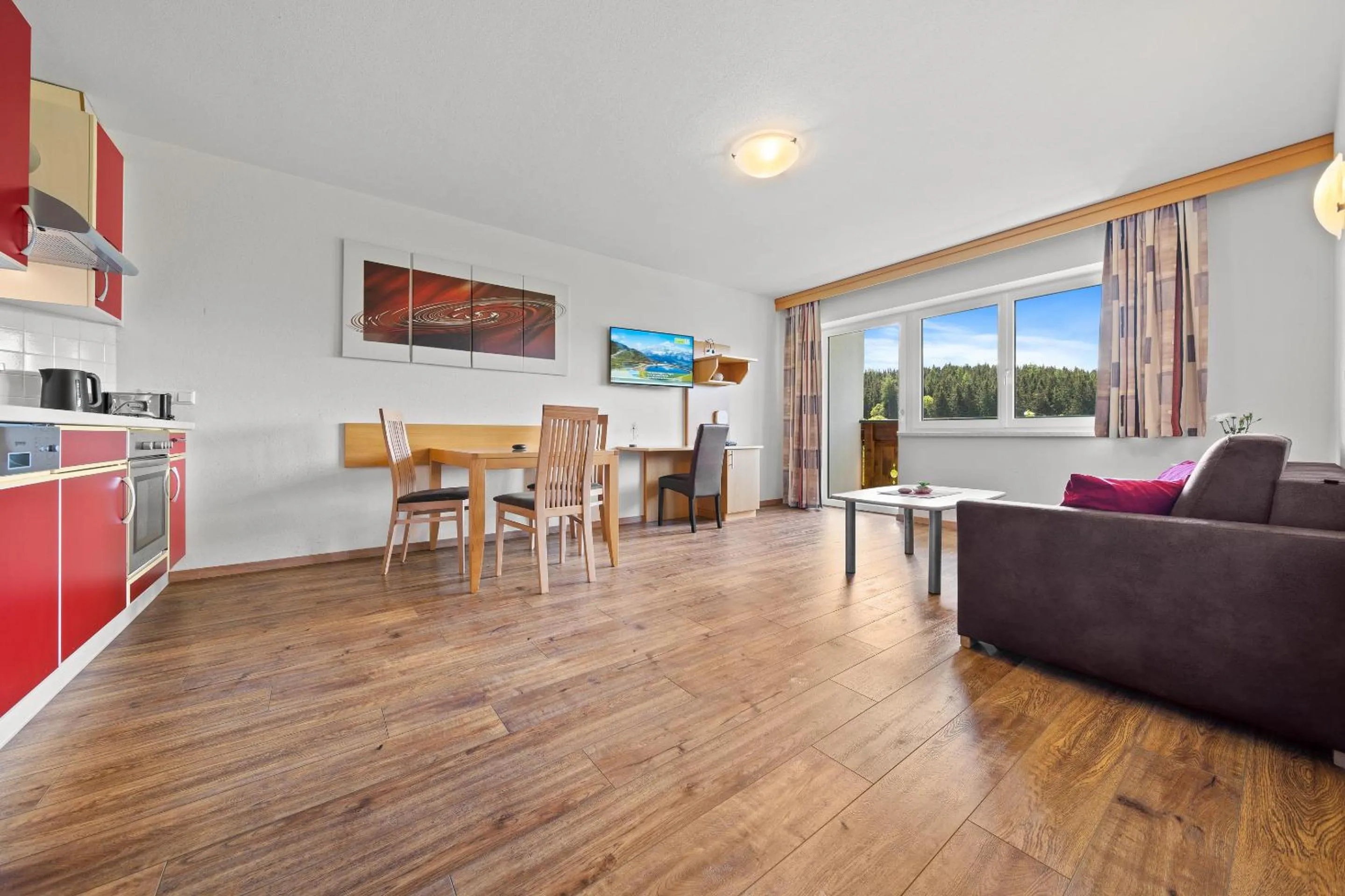 Kitchen or kitchenette in Aparthotel Sunrise