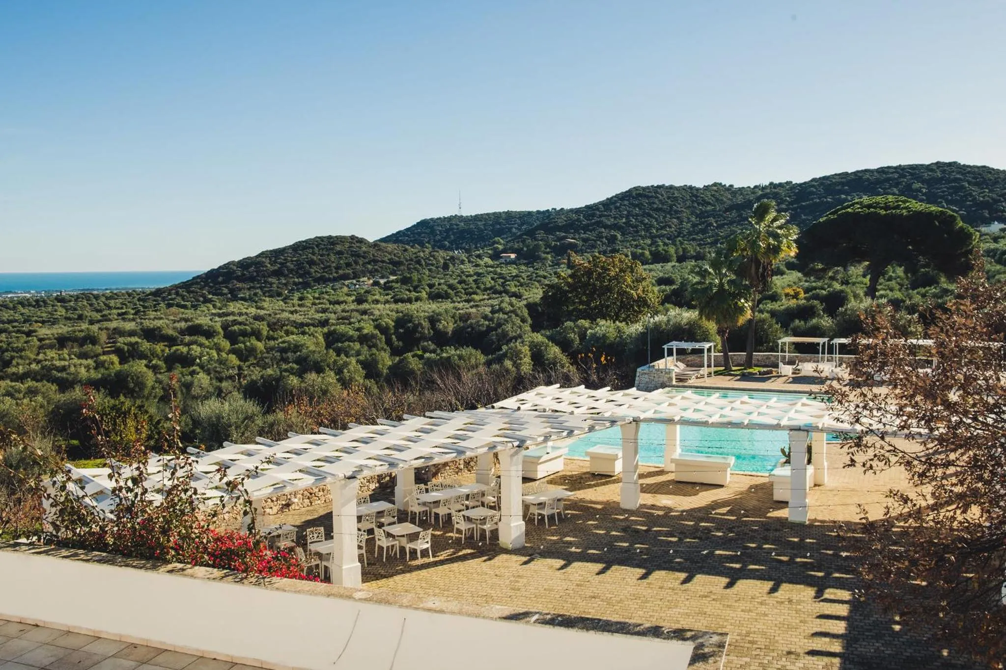 Pool view in Masseria Santa Teresa