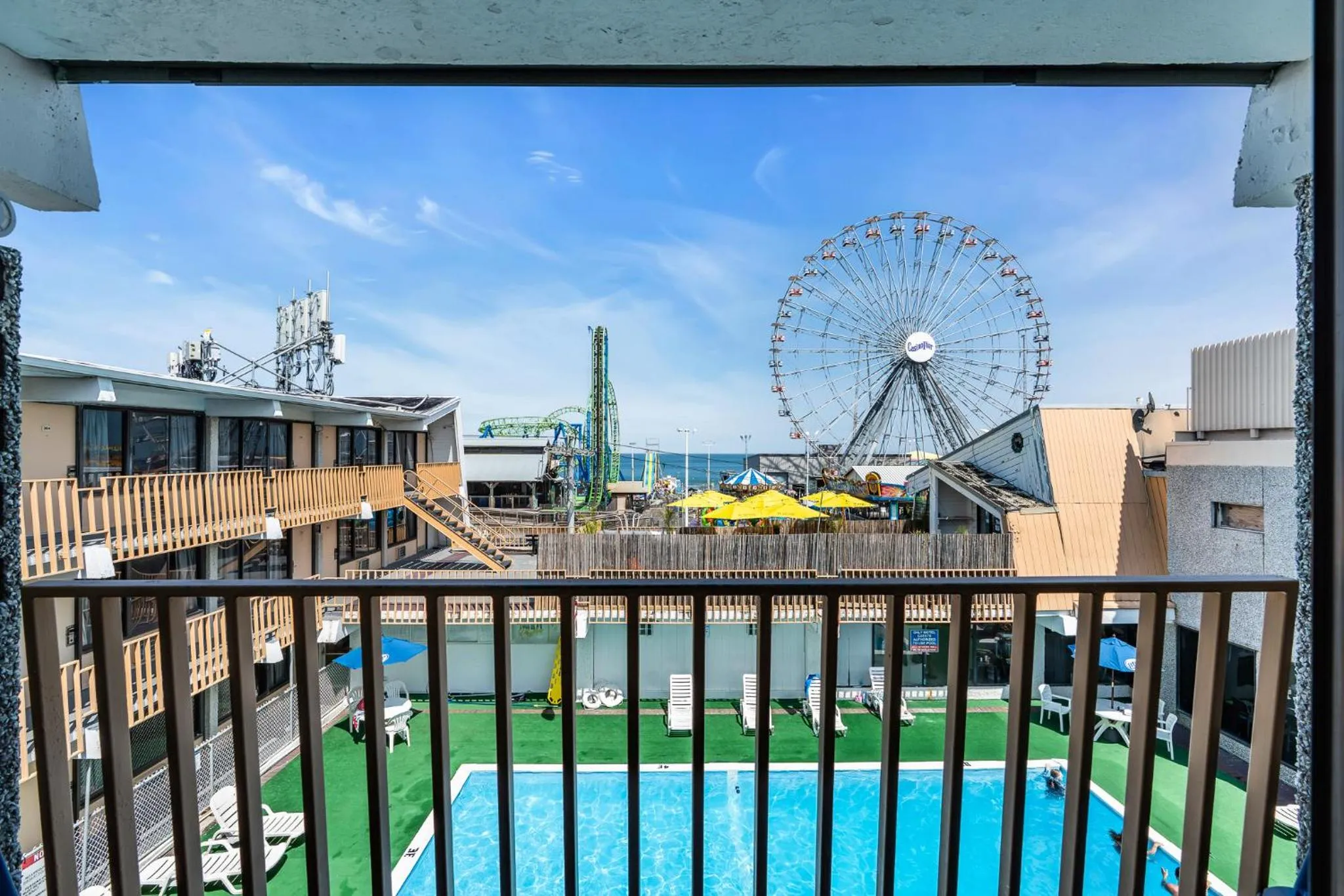 Pool view in Aztec Ocean Resort