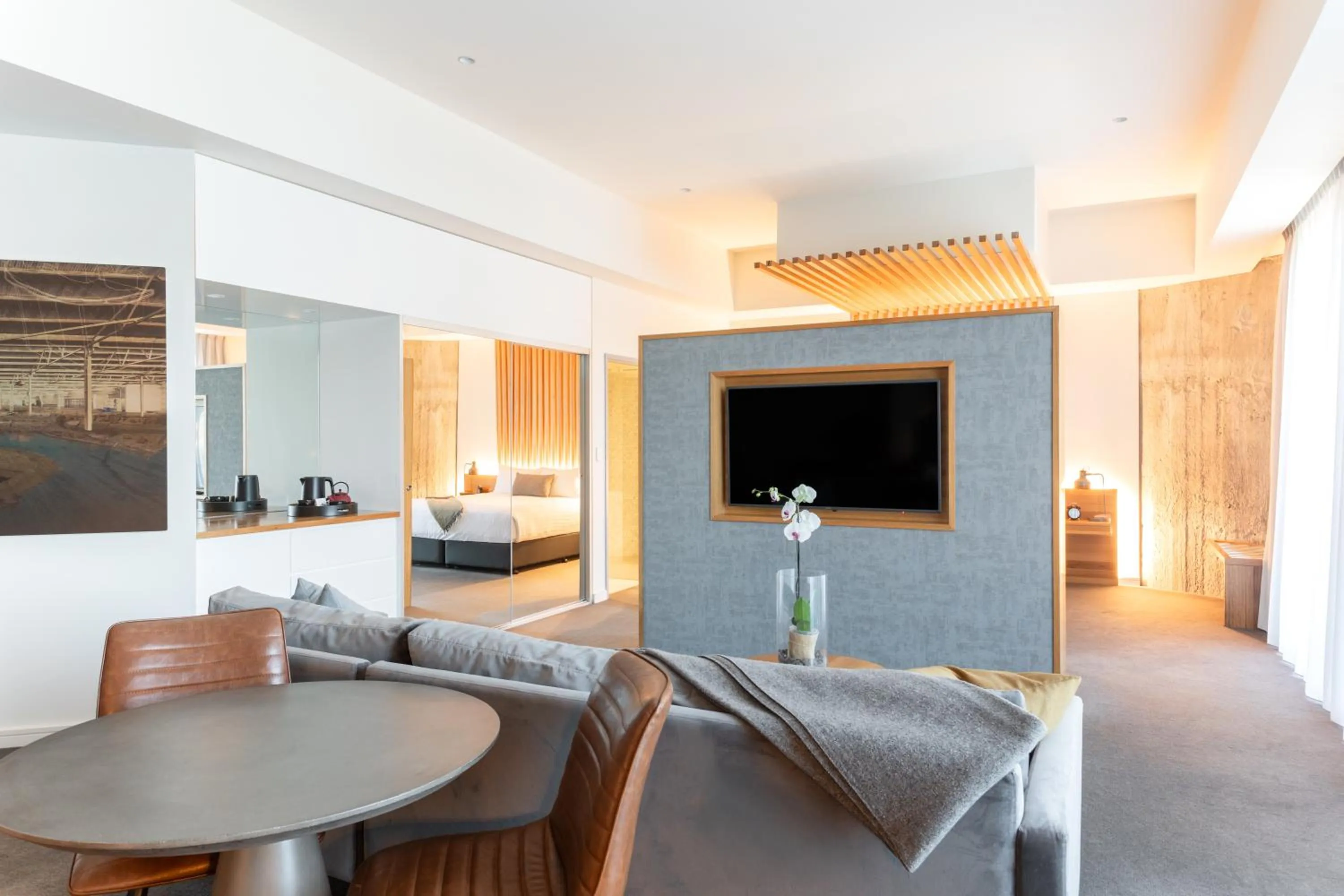 Seating area, Bed in Peppers Silo Launceston