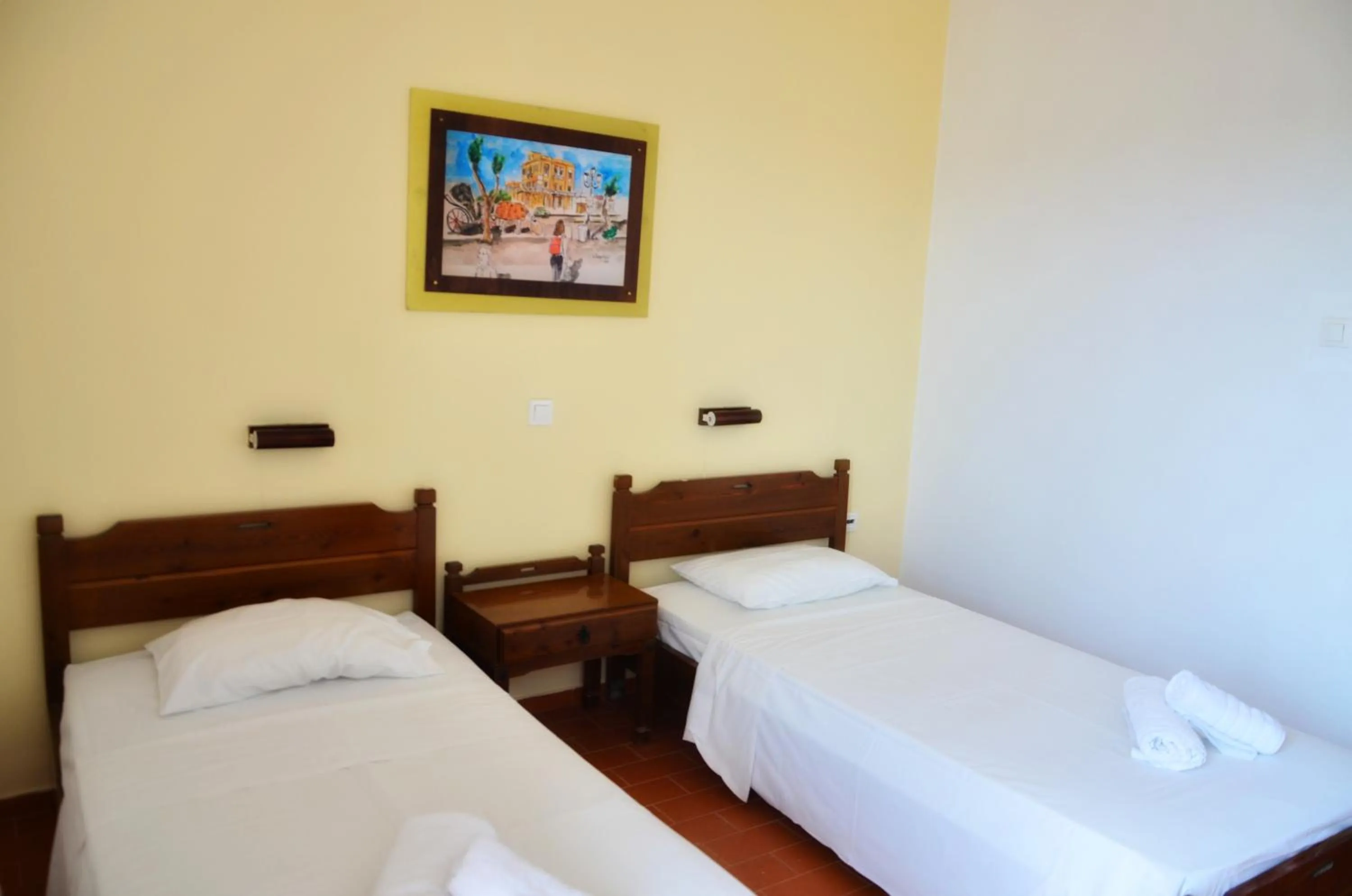 Bed in Vagia Beach Apartments, Aegina Island