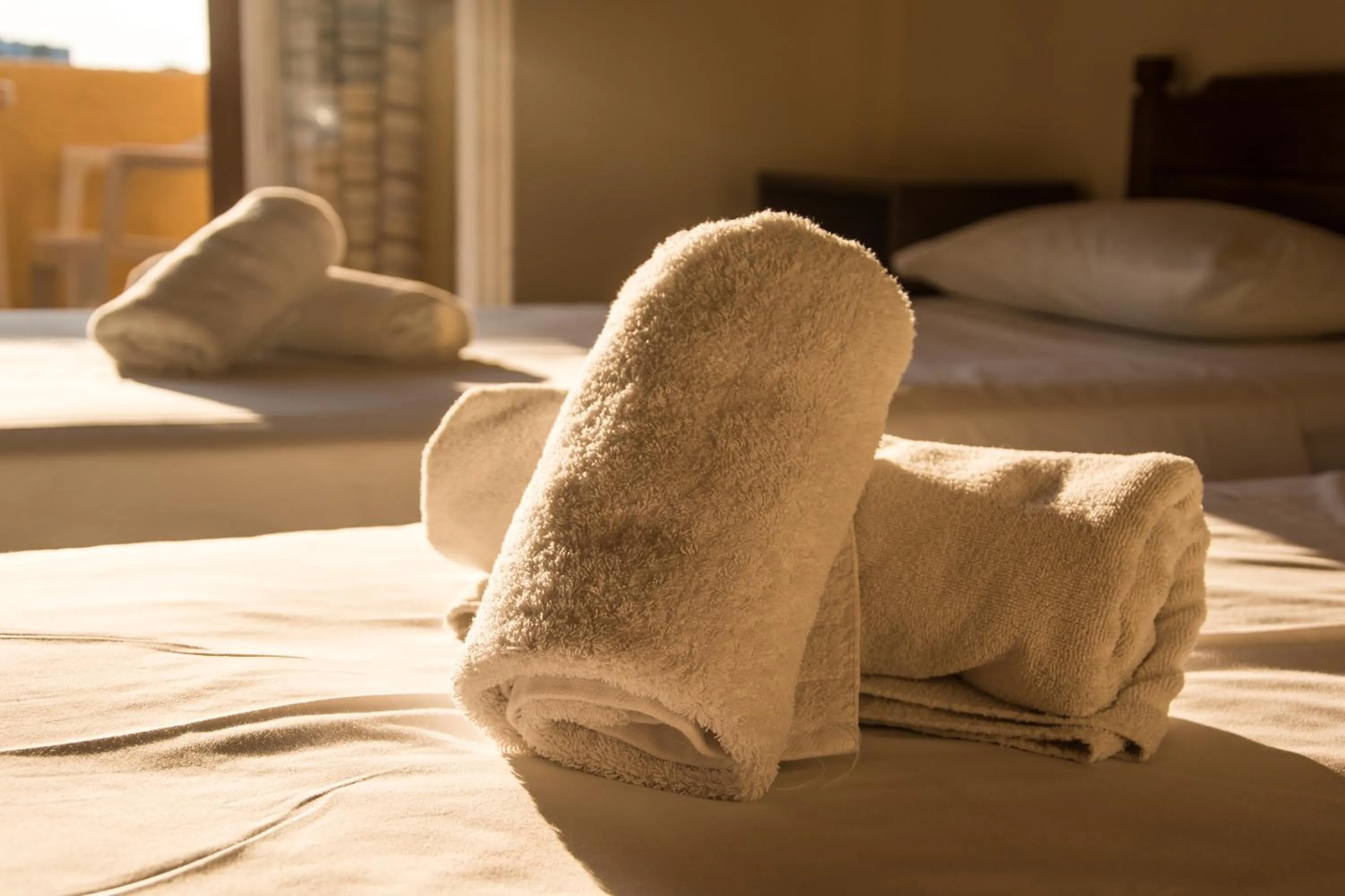 Bed in Vagia Beach Apartments, Aegina Island