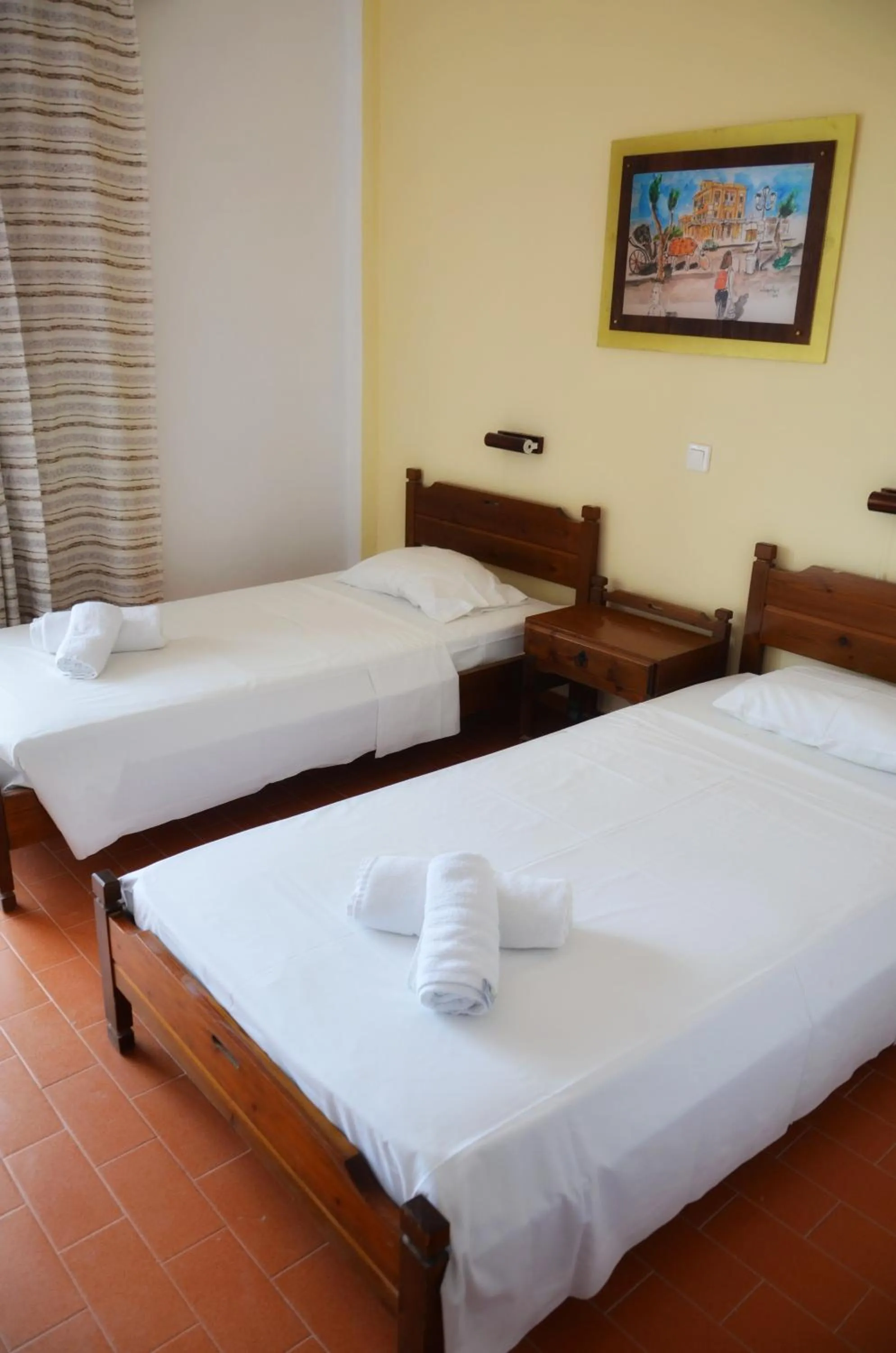 Bed in Vagia Beach Apartments, Aegina Island