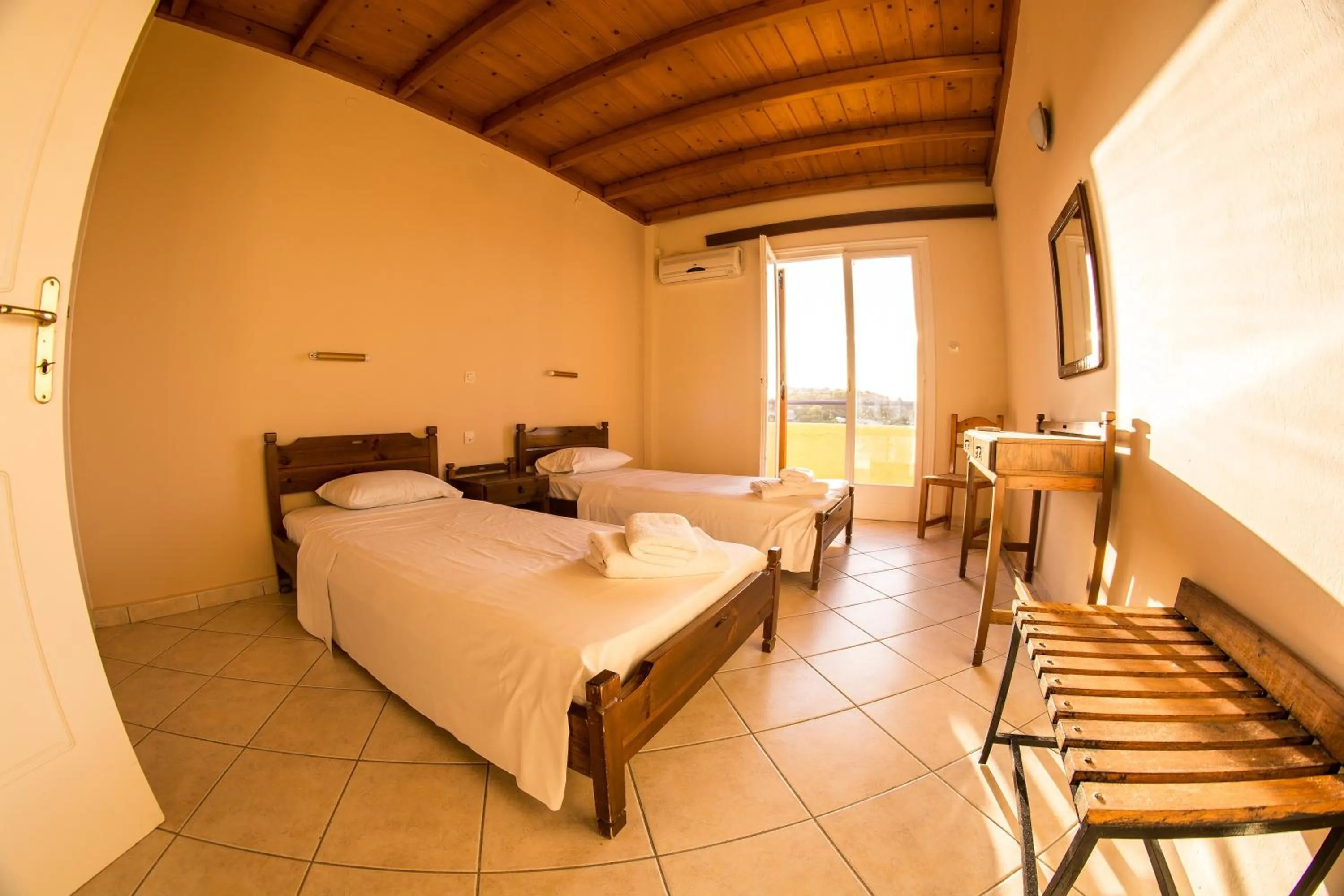 Bedroom, Bed in Vagia Beach Apartments, Aegina Island